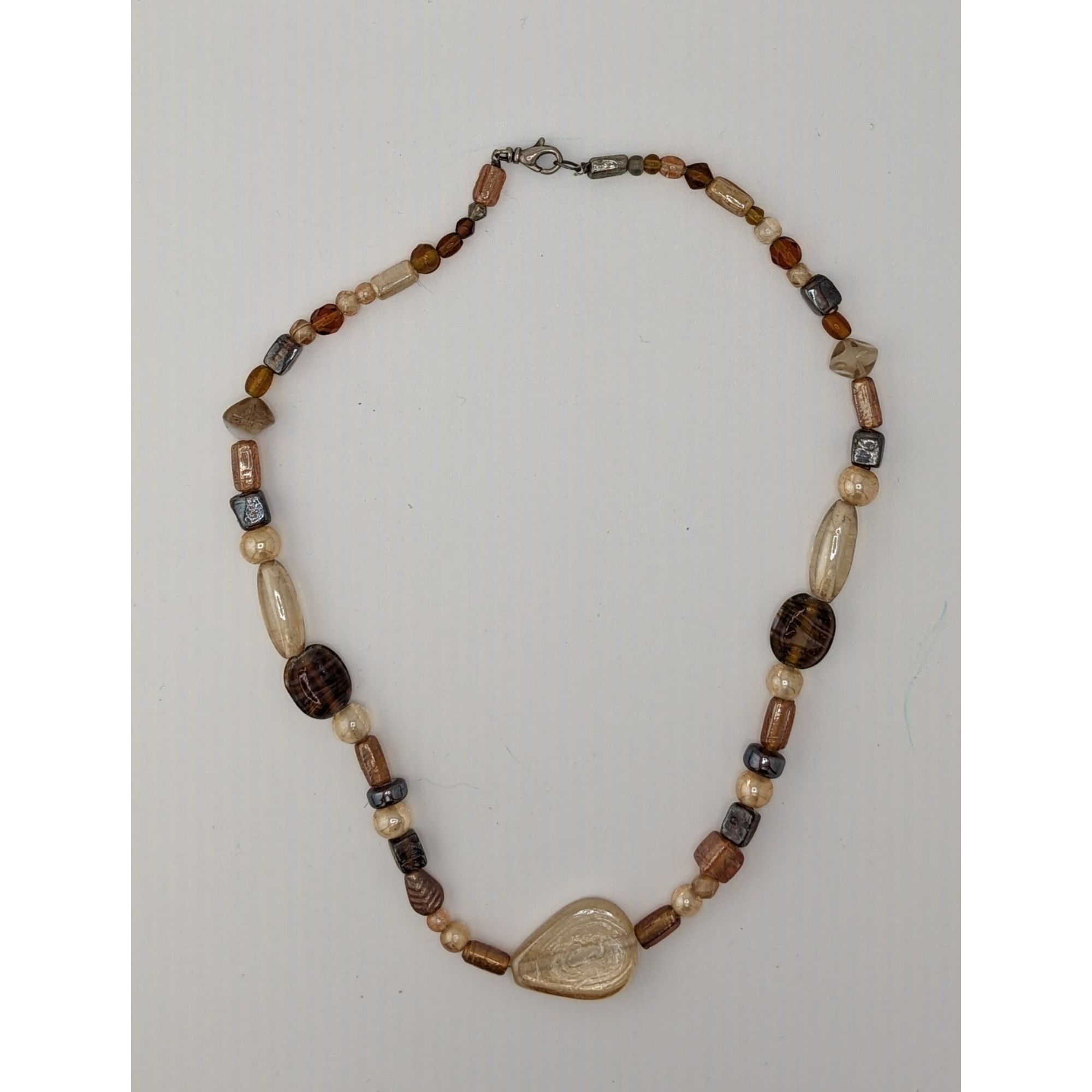 Other Earthy Glass Beaded Necklace With Teardrop Pendant Size ONE SIZE - 6 Thumbnail