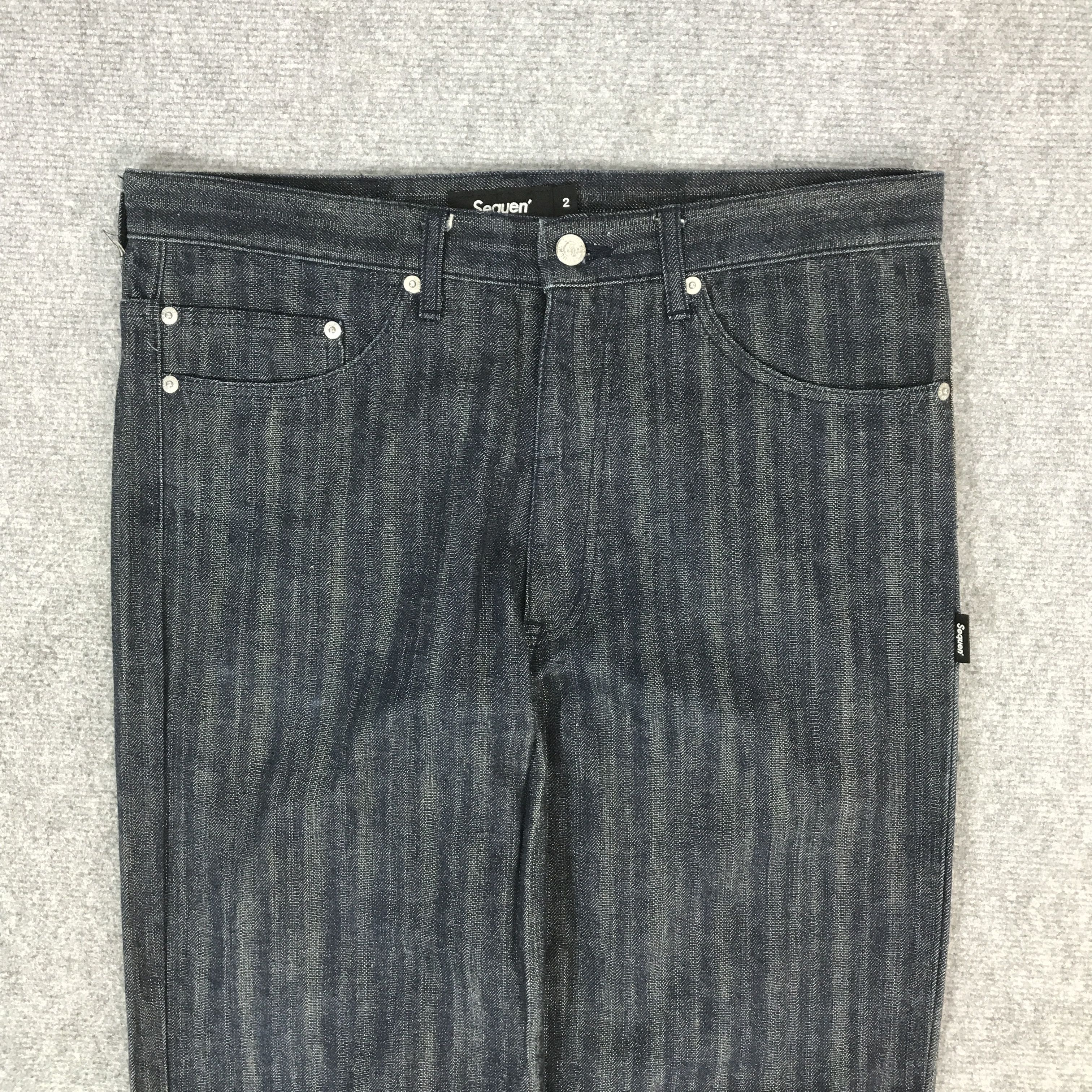 Japanese Brand BAGGY STRIPED STYLE SEQUEN JAPAN DENIM K54B10 Size US 34 / EU 50 - 2 Thumbnail