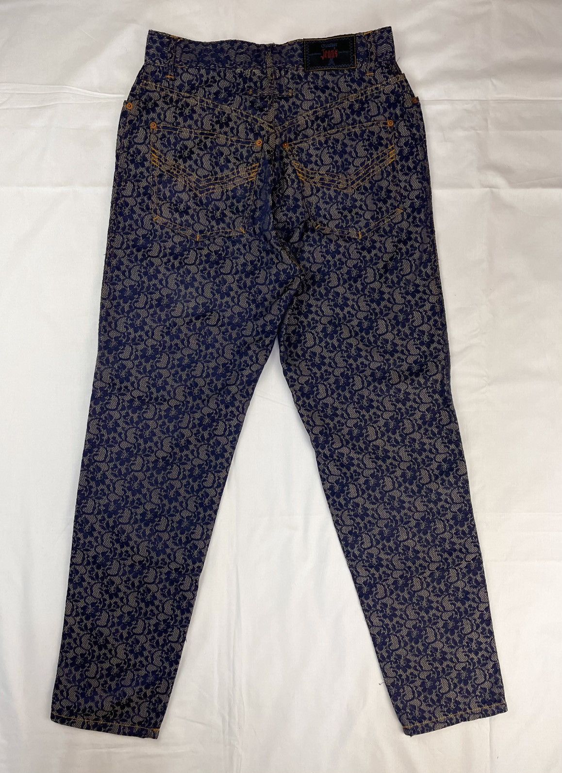 Jean Paul Gaultier 1998 Jean Paul Gaultier Lace Floral Pants Jeans Vintage Size 30" / US 8 / IT 44 - 2 Thumbnail