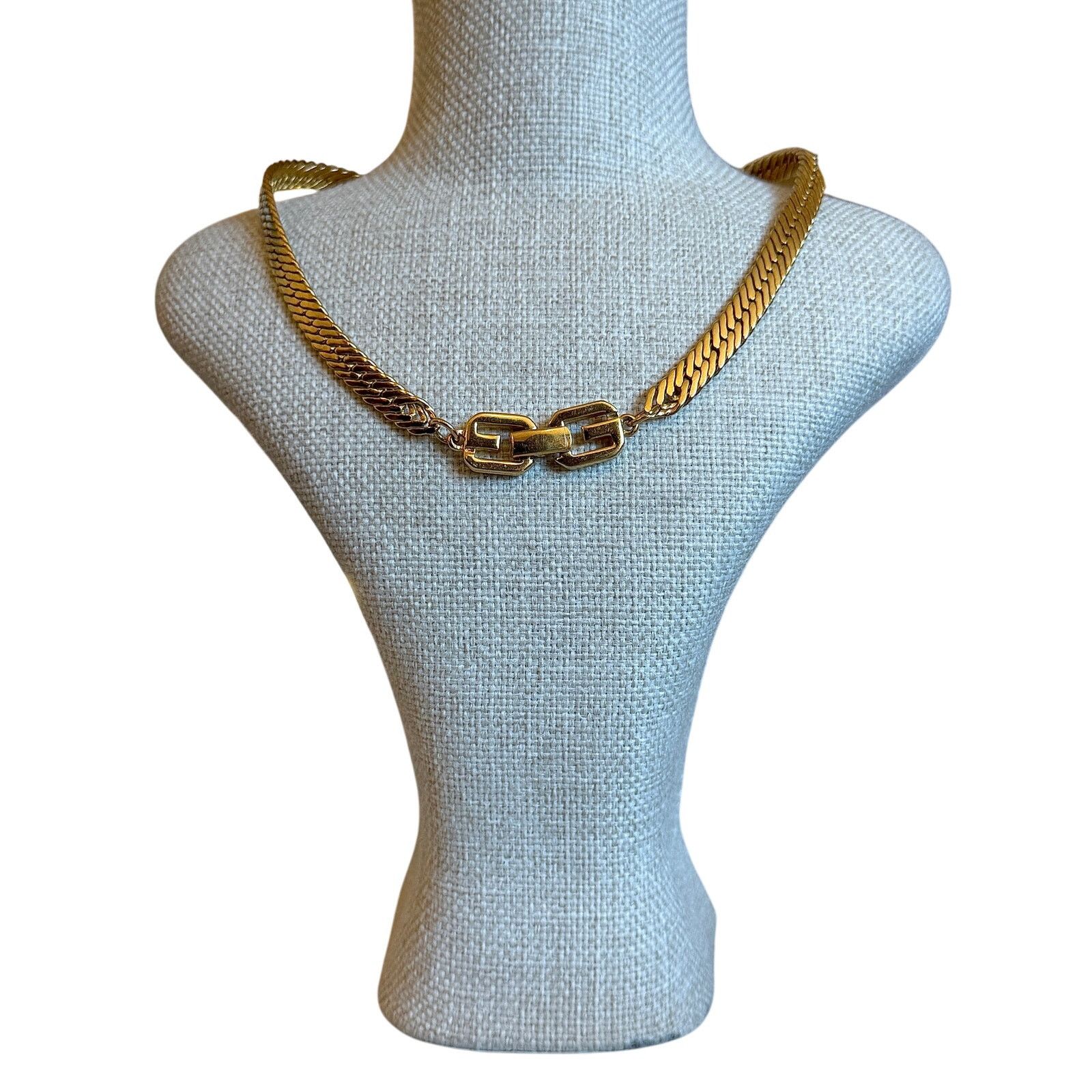 Givenchy Vintage Givenchy GG Gold Plated Herringbone Chain Necklace Size ONE SIZE - 1 Thumbnail