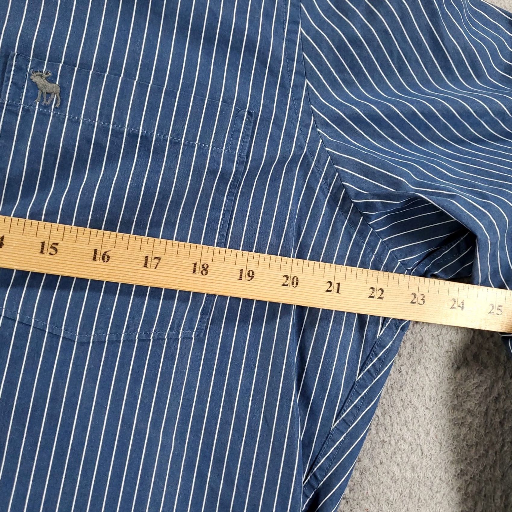 Abercrombie & Fitch Abercrombie & Fitch Button-Up Shirt Mens XL Blue Striped 90s Preppy Button-Down Collared Long Sleeve 100% Cotton Size US XL / EU 56 / 4 - 3 Thumbnail