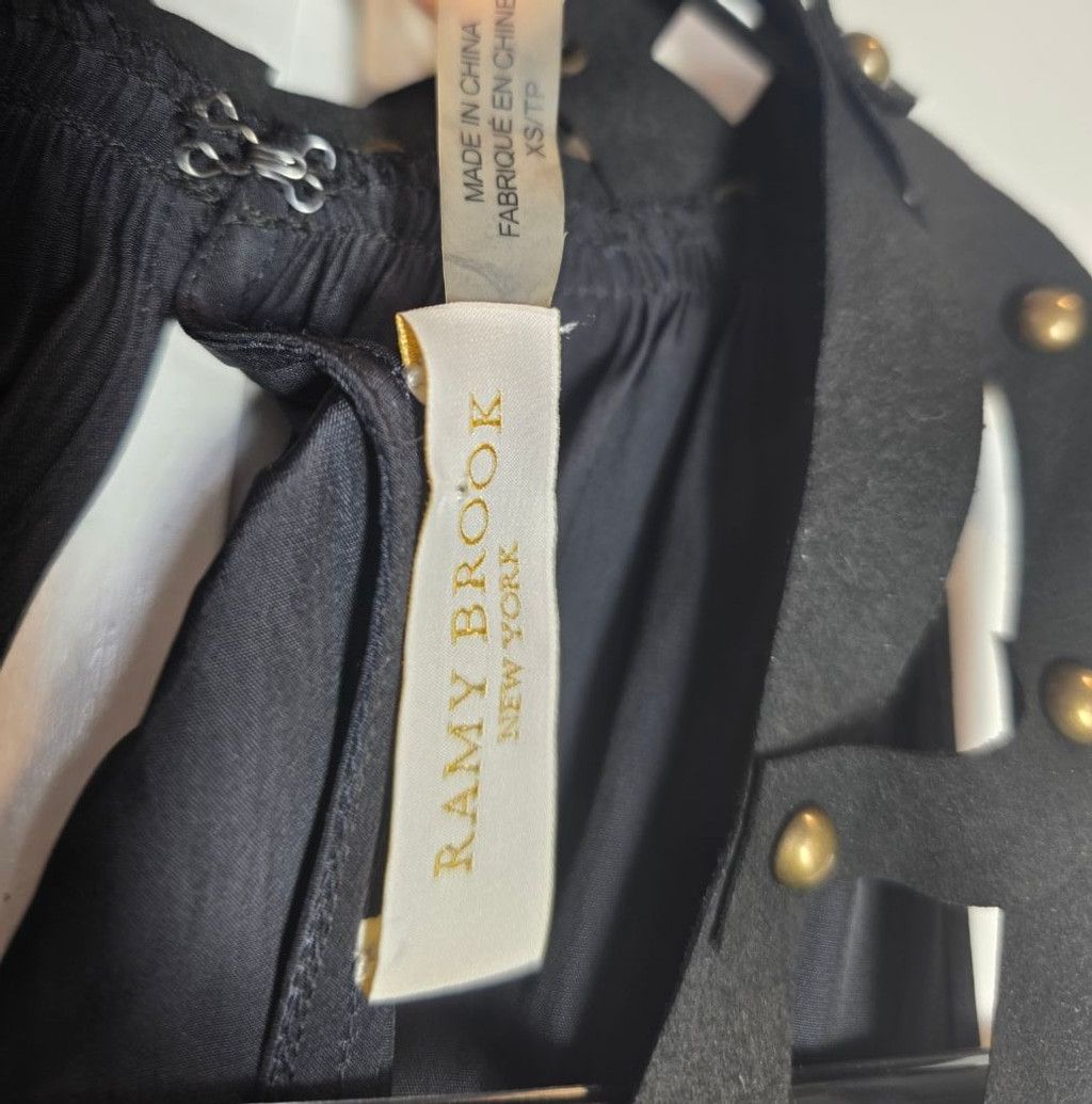 Ramy Brook Ramy Brook Black Studded Halter Top XS Silk Boho Luxe Statem Size XS / US 0-2 / IT 36-38 - 6 Thumbnail