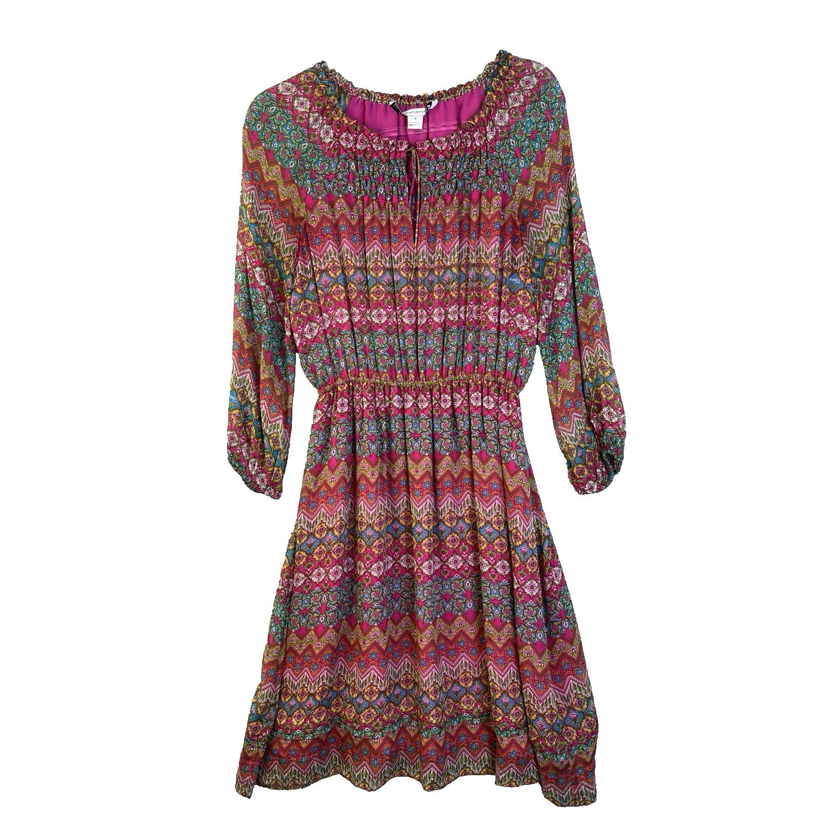 Diane von Furstenberg Diane von Furstenberg DVF Peasant Dress Women 8 Silk Red Size M / US 6-8 / IT 42-44 - 12 Thumbnail
