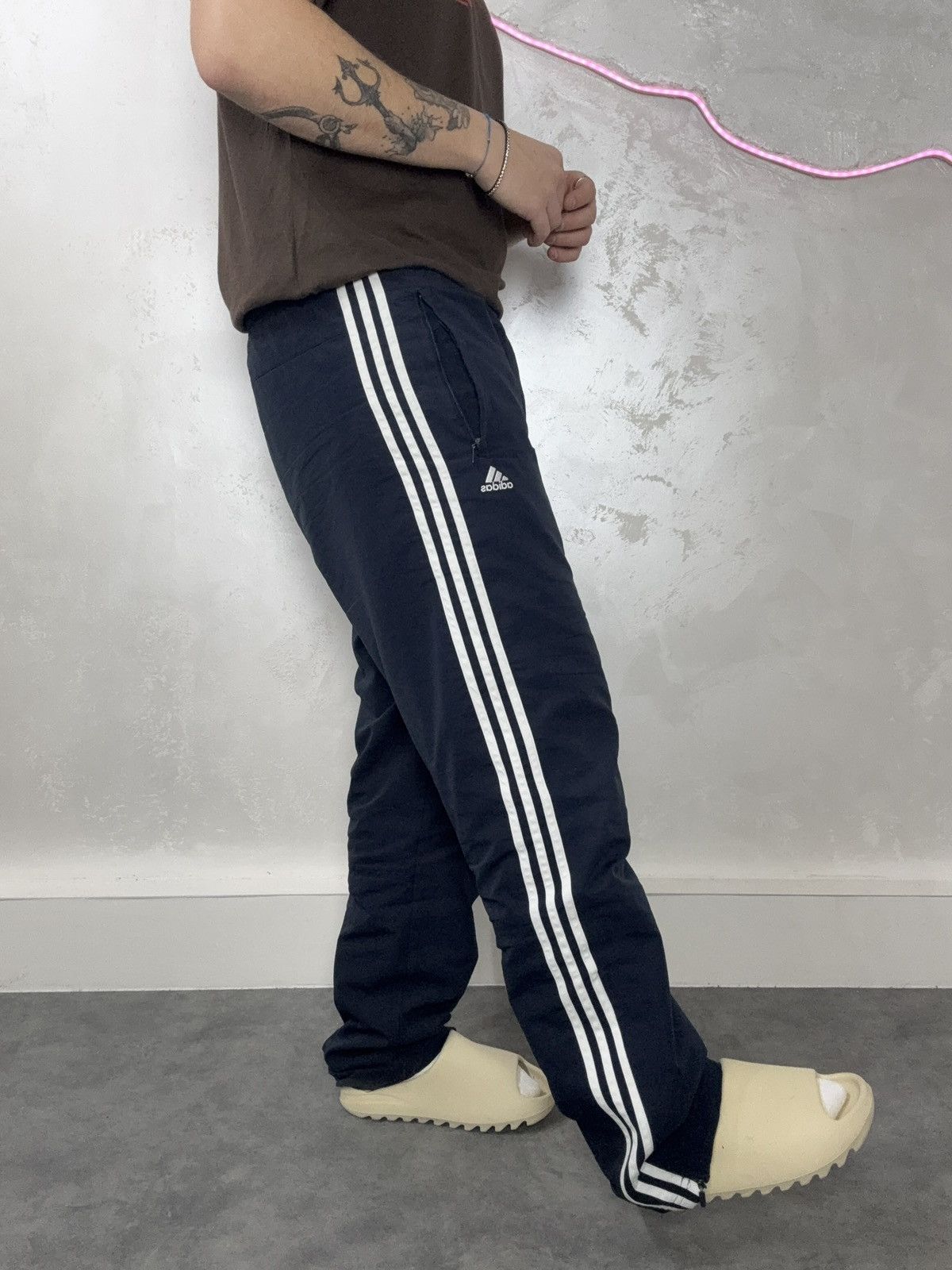Adidas Navy adidas vintage pants parachute wide leg y2k skate Size US 34 / EU 50 - 1 Thumbnail