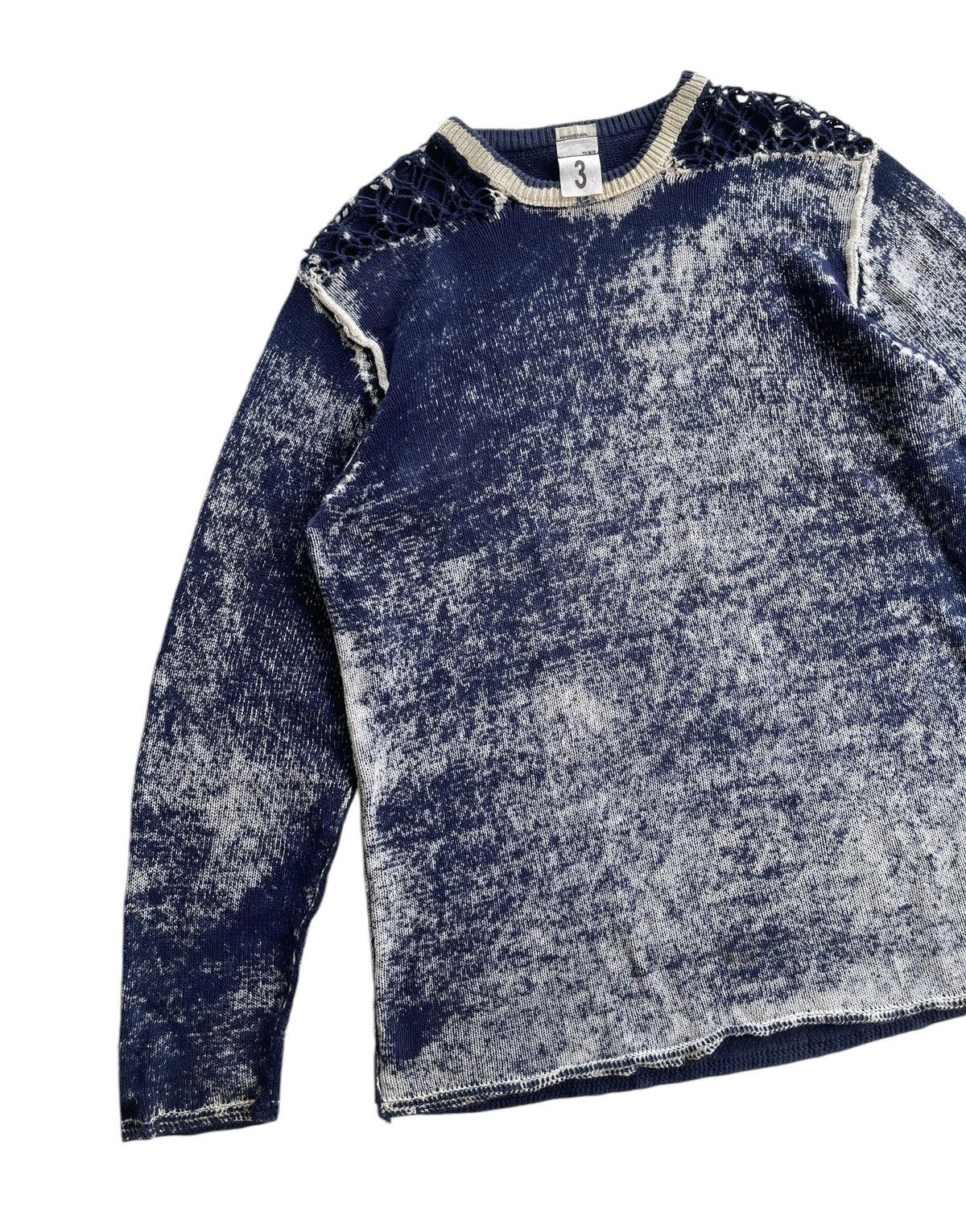 Japanese Brand POPULARIZATION Printed Indigo Knitted Pullover Sweater Size US M / EU 48-50 / 2 - 5 Thumbnail