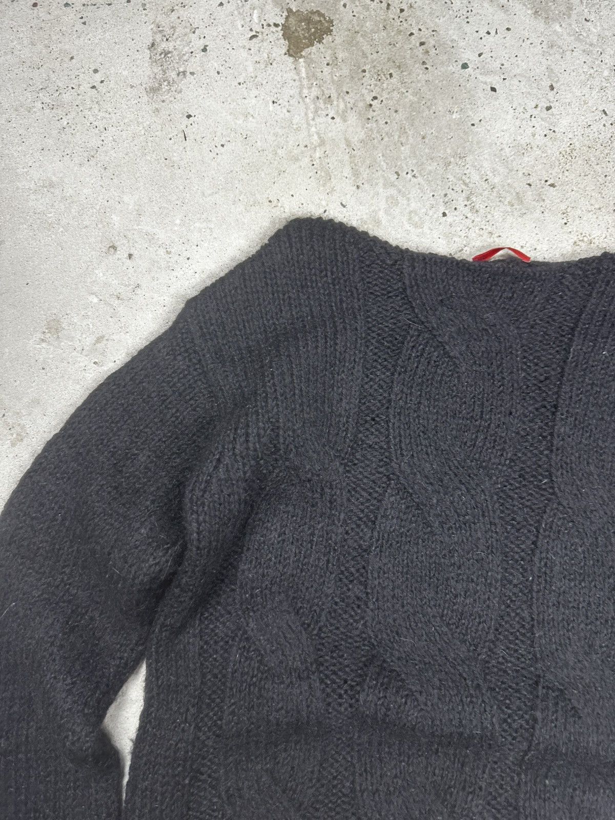Prada Wool & Mohair Black Cable Knit Sweater Jumper