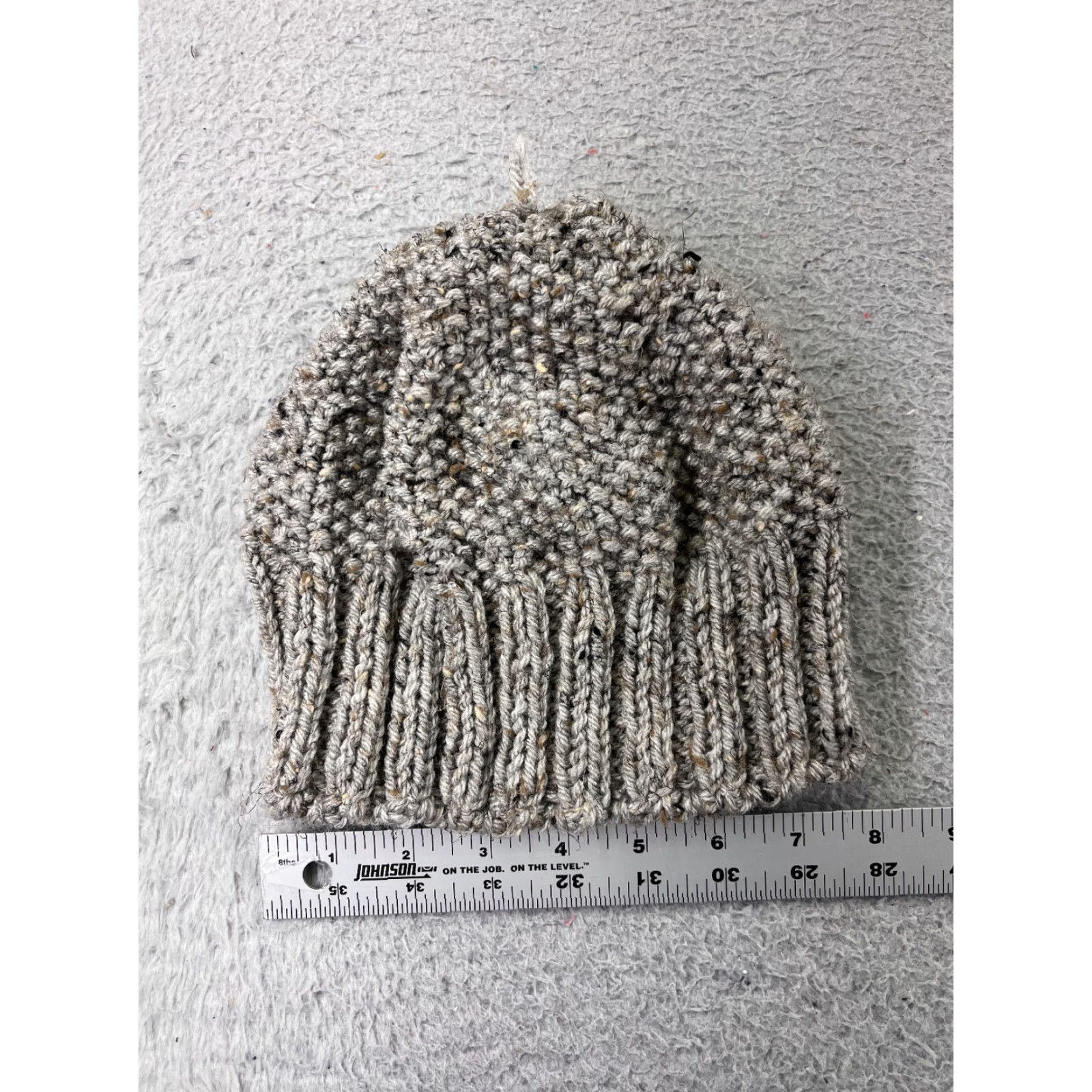 Vintage Beanie Womens One Size Gray Acrylic Knit Ski Beanie Toque Women's Knit Beanie Winter Hat Pom Adults? Size ONE SIZE - 5 Thumbnail
