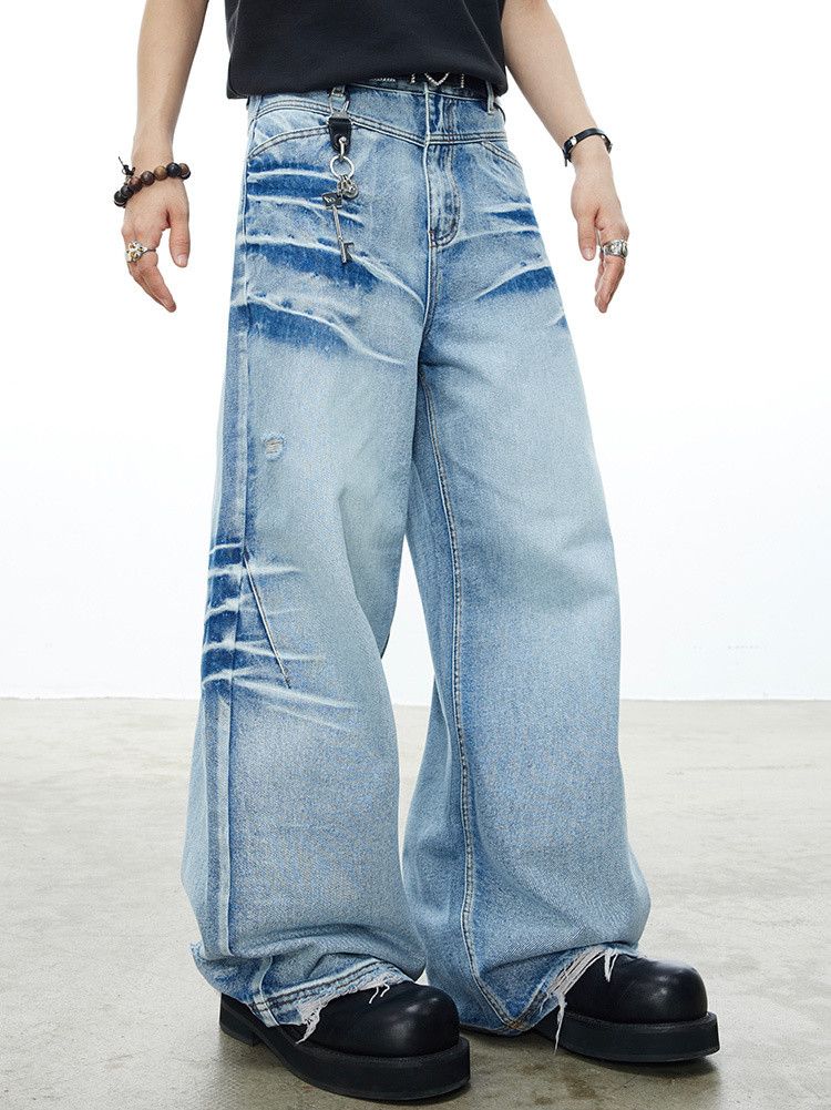Japanese Brand × Jean × Vintage High street vintage washed crease denim Size US 33 - 2 Thumbnail