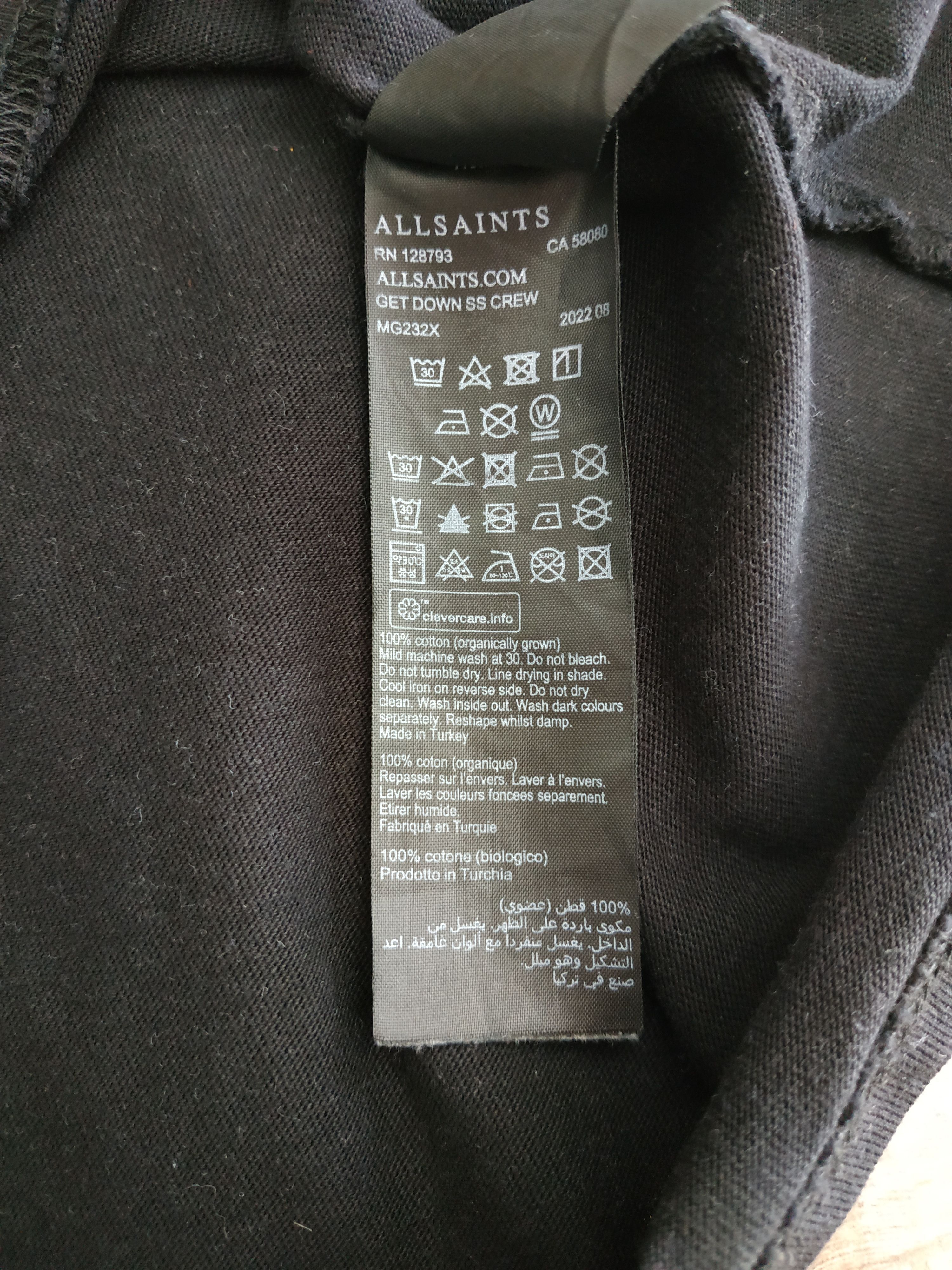 Allsaints × Designer AllSaints Men's Oversize 90's Disco T-shirt, s. LARGE/ XL Size US L / EU 52-54 / 3 - 11 Thumbnail