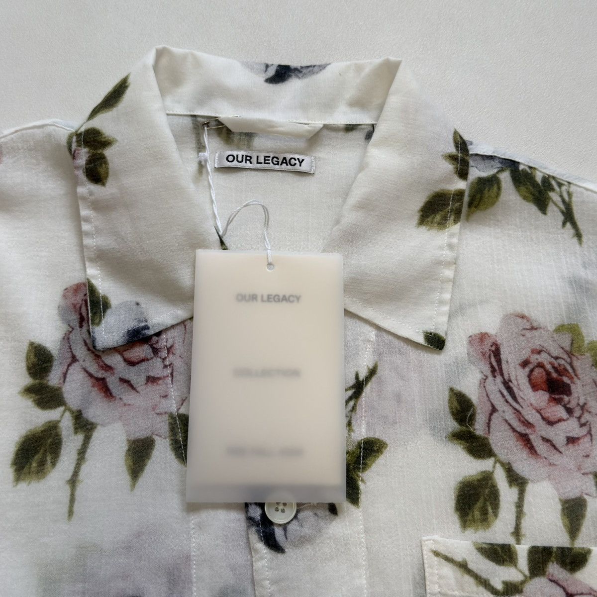 Our Legacy White Cotton Voile ‘Rose Print’ Box Shirt Size US S / EU 44-46 / 1 - 7 Thumbnail