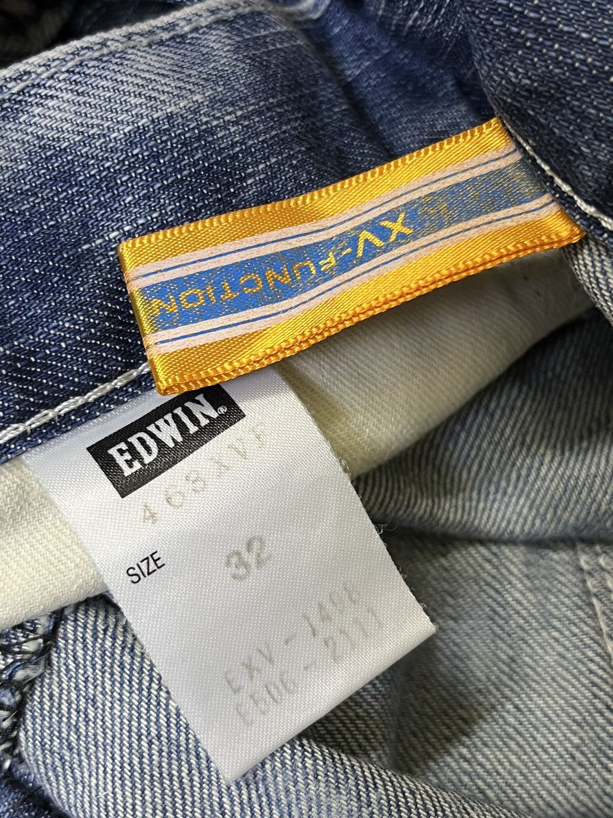 Edwin SICK🔥VINTAGE EDWIN XV FUNCTION CURVE LEG DISTRESSED JEANS Size US 35 - 20 Thumbnail