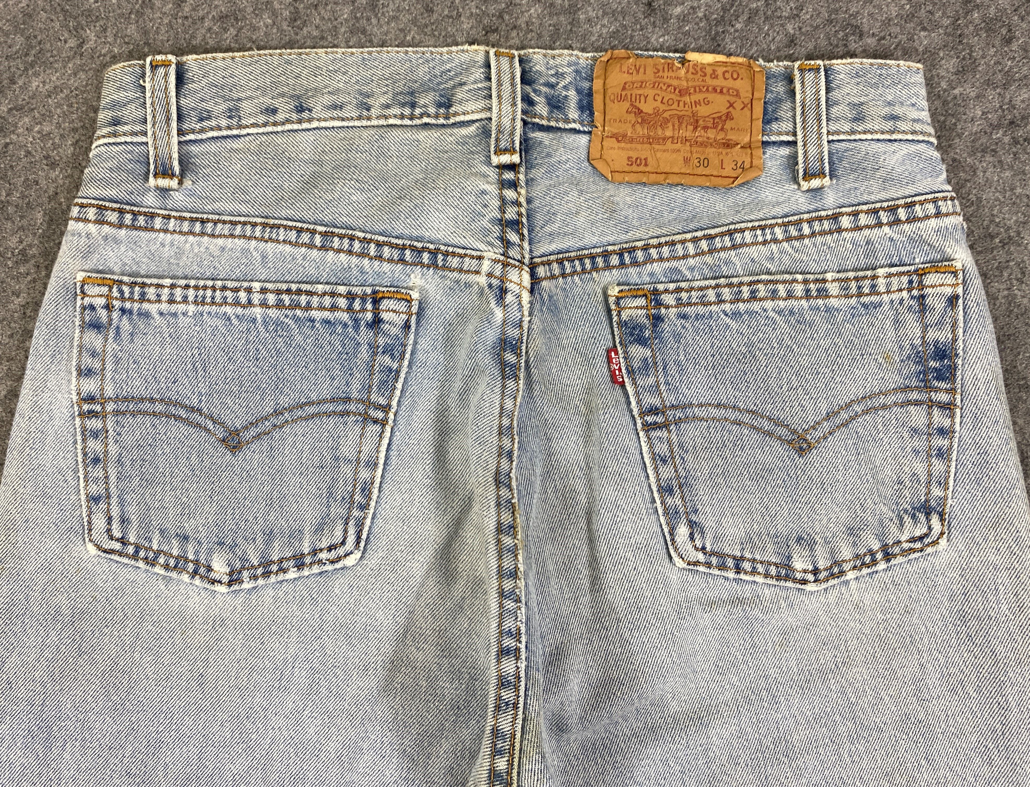 Levi's Light Blue Wash Vintage Levis 501 USA 30x27.5 - JN3170 Size US 30 / EU 46 - 4 Thumbnail