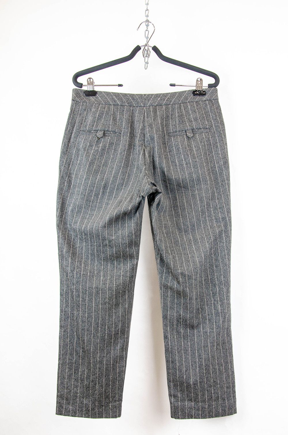 Brunello Cucinelli Gunex Grey Pinstripe Wool Cashmere Pants - Size IT 44 Size 30" / US 8 / IT 44 - 2 Thumbnail