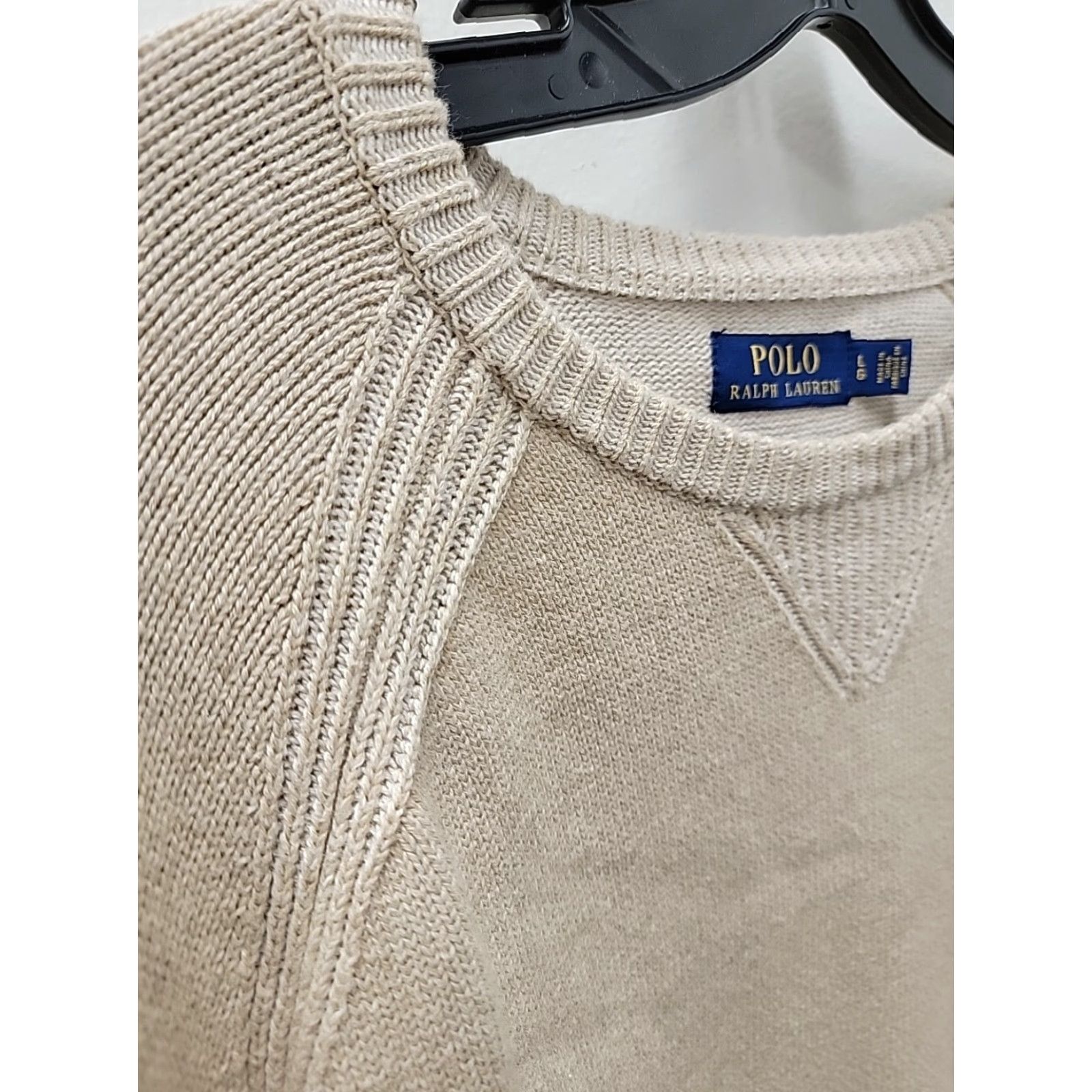 Polo Ralph Lauren Polo Ralph Lauren Mens Beige Pullover Sweater Sz L Long Sleeve Pony Size US L / EU 52-54 / 3 - 5 Thumbnail