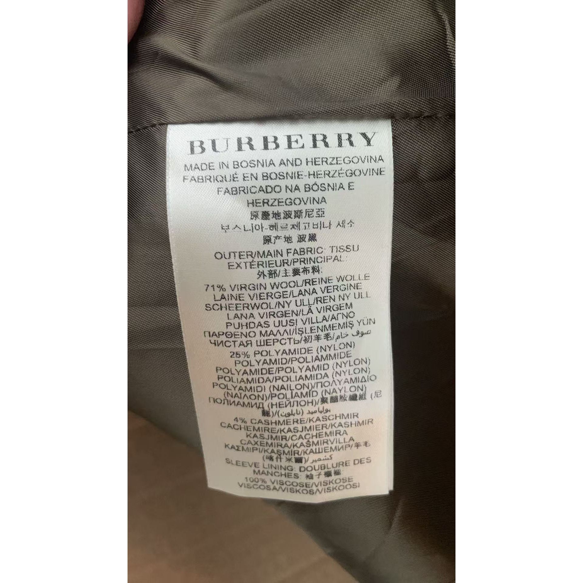 Burberry Burberry Olive Green Button & Zip Wool Blend Jacket Size L / US 10 / IT 46 - 9 Thumbnail
