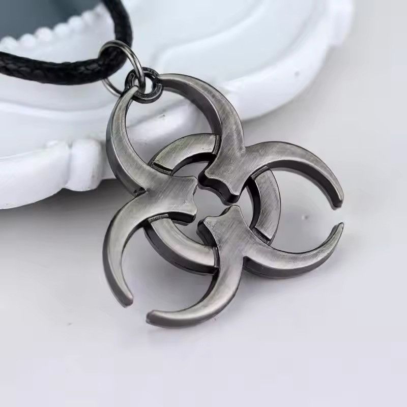 Japanese Brand × Vintage Biochemical Crisis Symbol Black Leather Necklace Size ONE SIZE - 4 Thumbnail