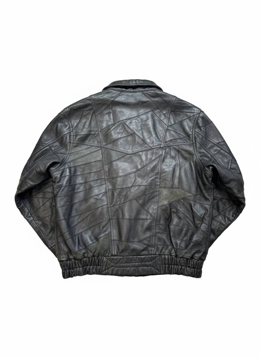 Vintage 90s Vintage Elazar Leather Patchwork Bomber Jacket Size US XL / EU 56 / 4 - 2 Thumbnail
