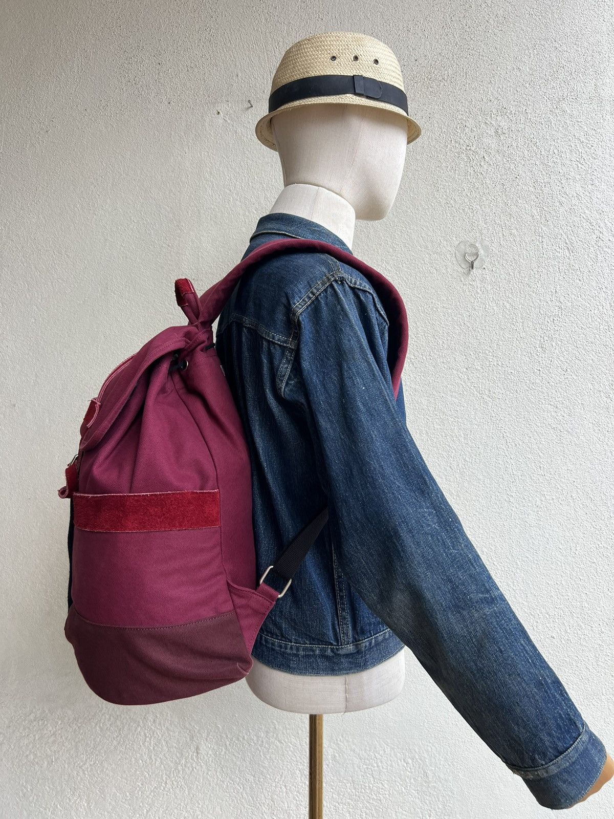 Sifury VTG Sifury Japan Hybrid Cotton Suede Leather Backpack Bag Size ONE SIZE - 2 Thumbnail