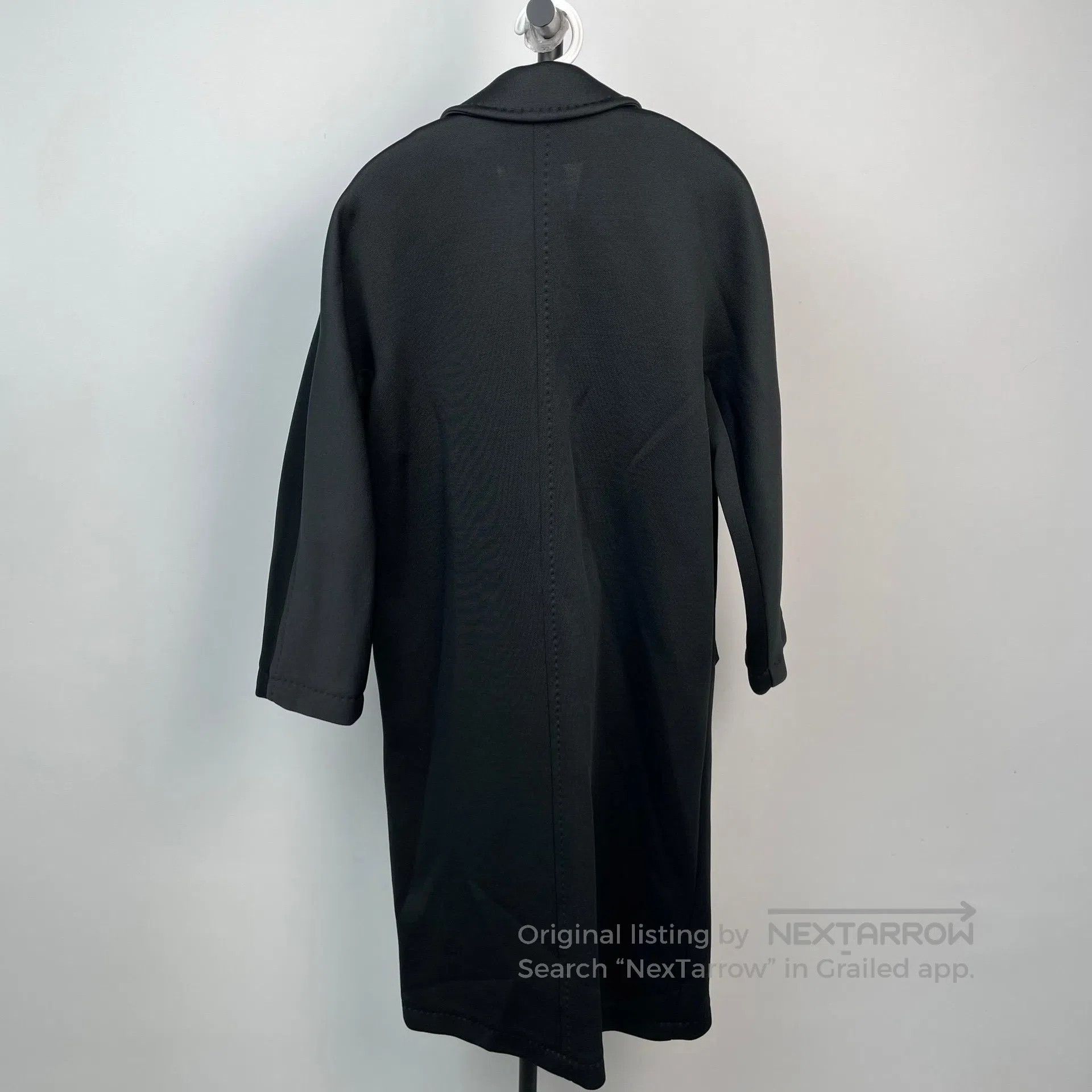 Max Mara Max Mara Black double-breasted long trench coat with lapel Size 4XL / US 24-26 - 2 Thumbnail