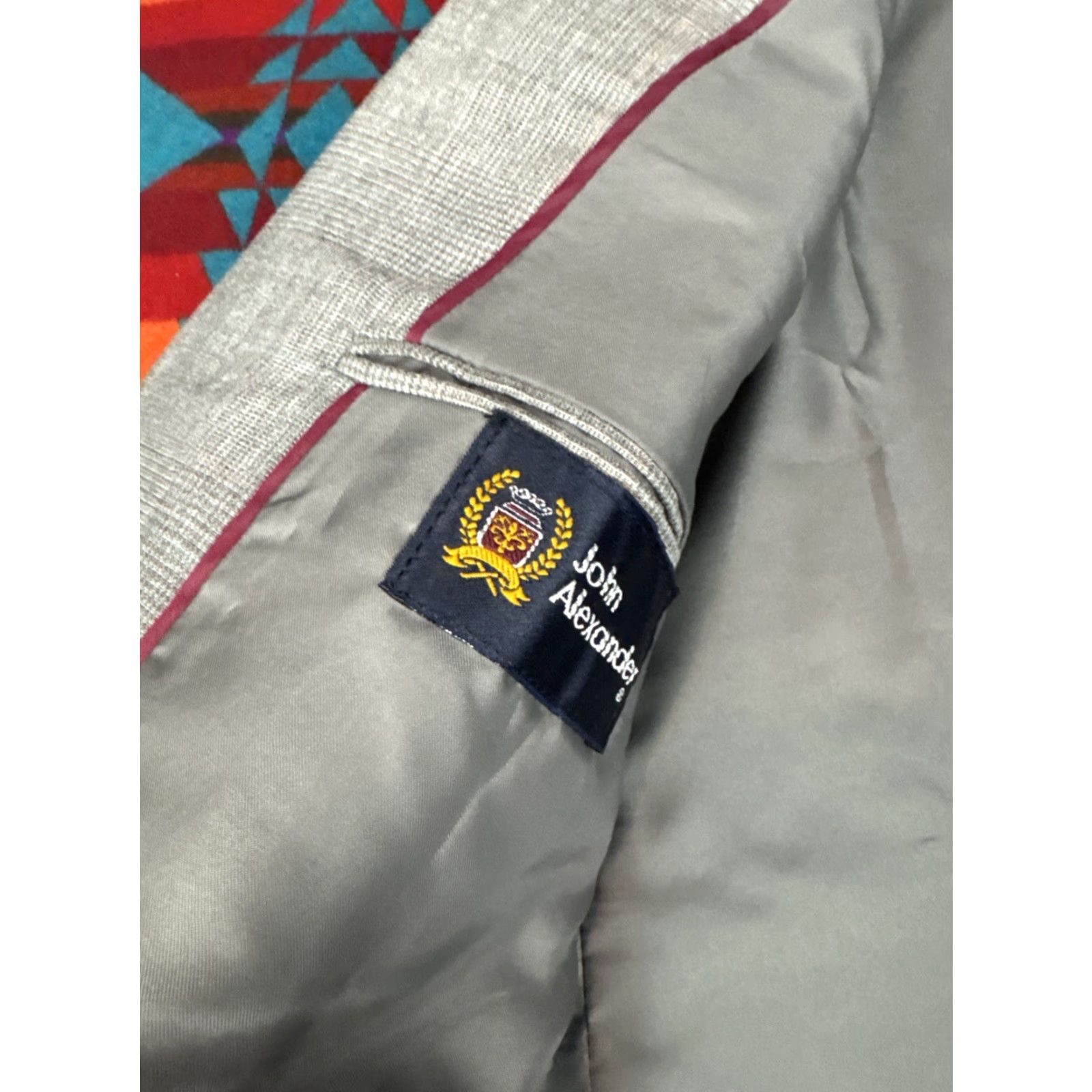 Vintage John Alexander 2pc Suit Blazer Sport Coat & Pants Slacks 46L 40x32 Gray Mens Regular Suit Size 46R - 7 Thumbnail