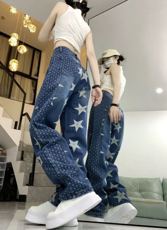 Japanese Brand × Jean Washed Patchwork Star Printed Design Jeans Size US 30 / EU 46 - 3 Thumbnail