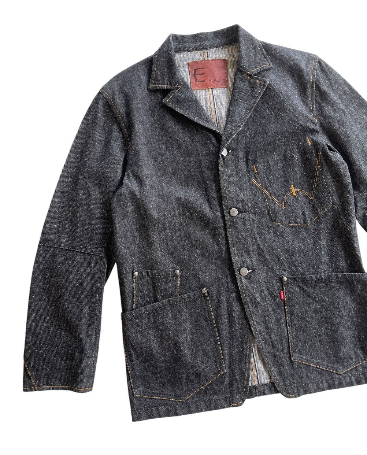 Japanese Brand Vintage Edwin Function Raw Denim Jacket Size US M / EU 48-50 / 2 - 3 Thumbnail