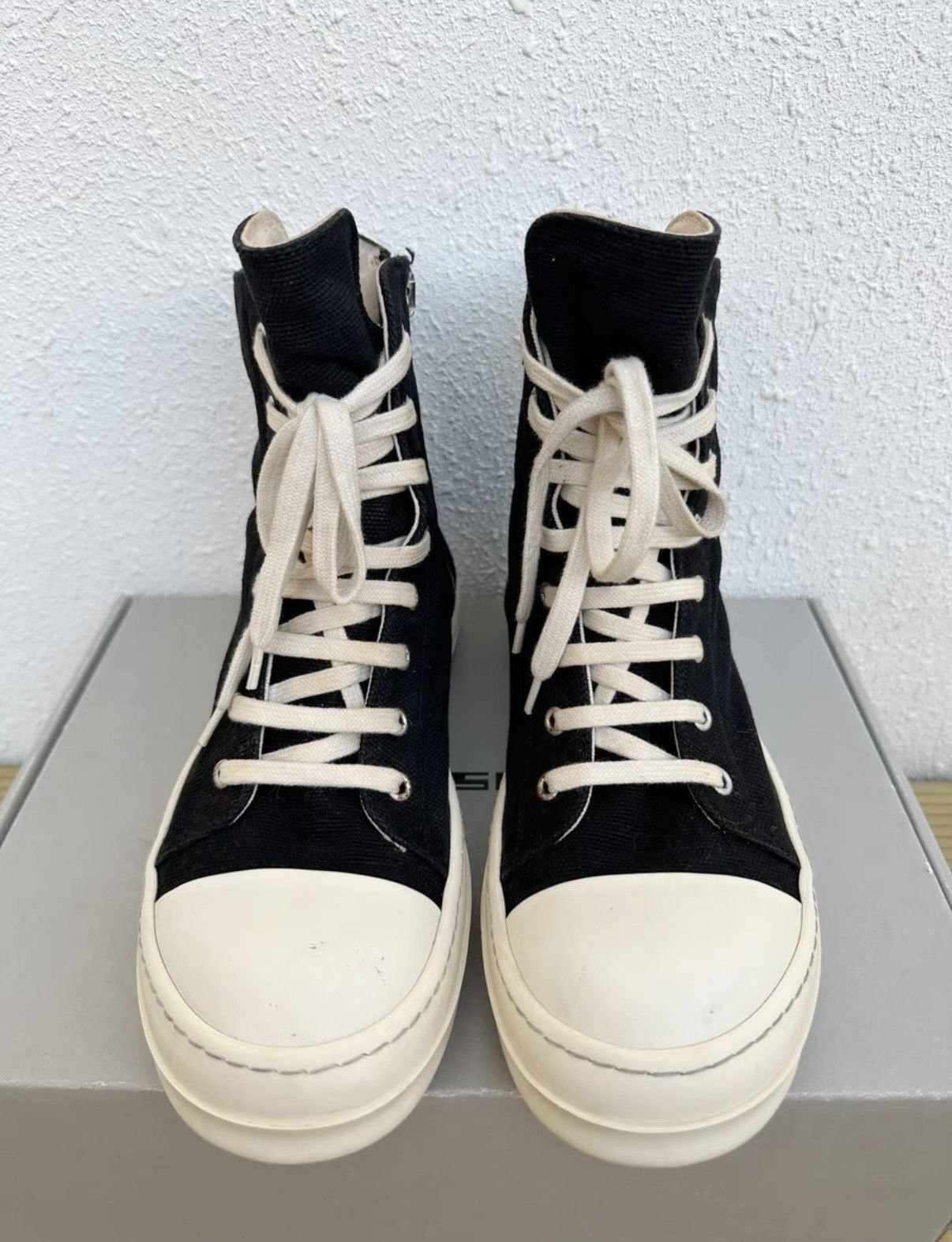 Rick Owens Rick Owens DRKSHDW black and white canvas sneakers Size US 8 / EU 41 - 2 Thumbnail