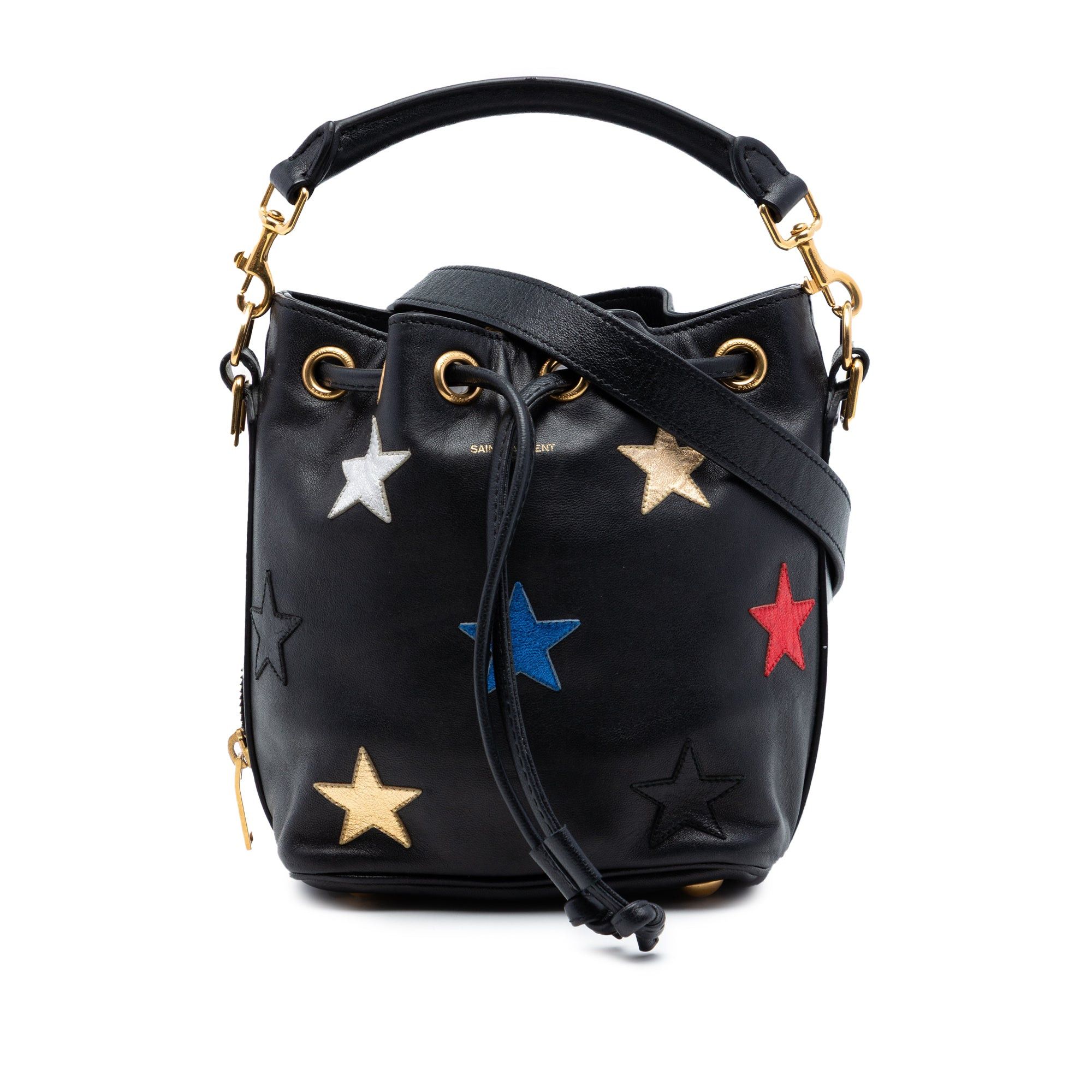 Saint Laurent Paris Small Calfskin Star Patchwork Emmanuelle Bucket Bag Size ONE SIZE - 1 Thumbnail