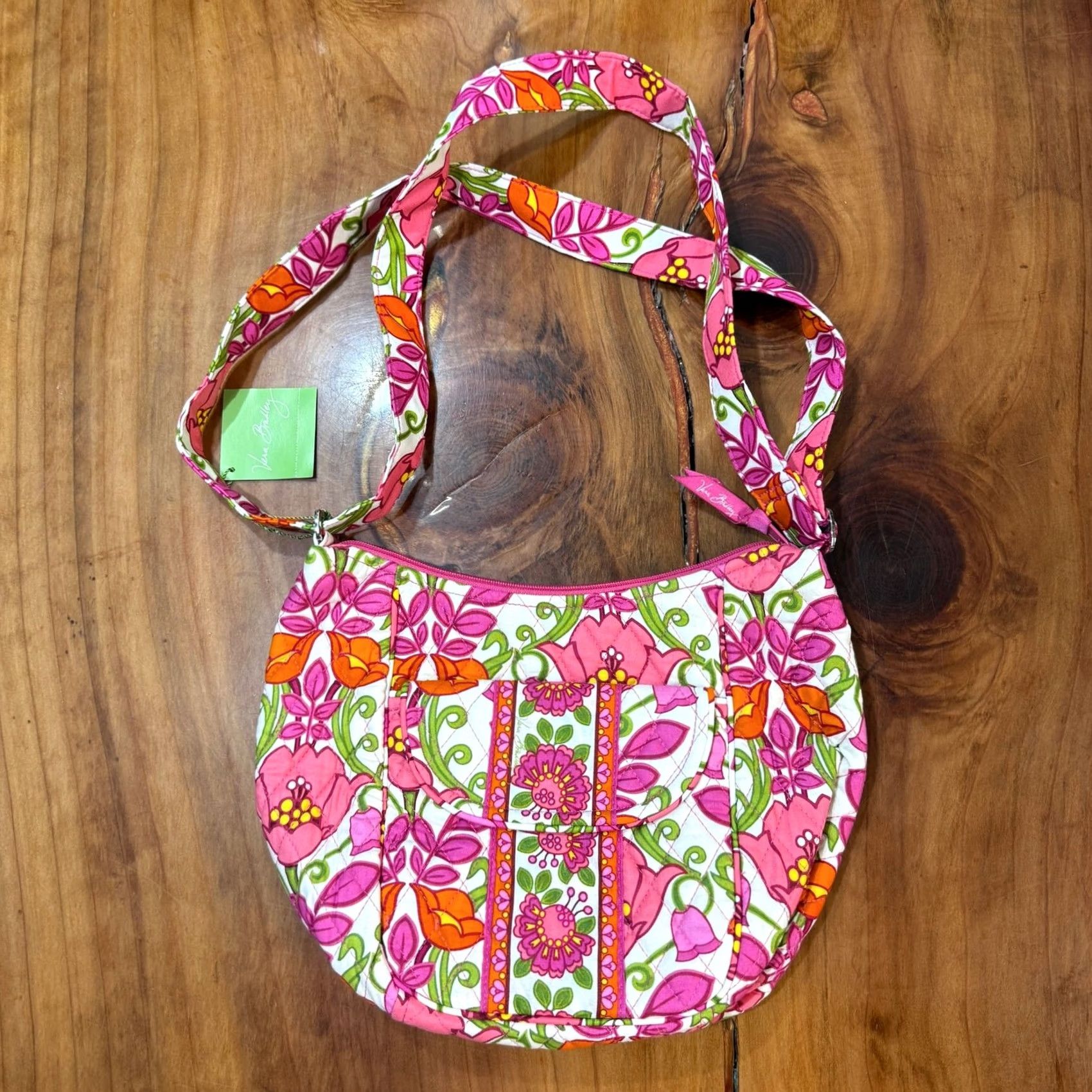 Vera Bradley Vera Bradley Bag Purse Clare Lilli Bell Floral Cotton Crossbody G20 Pink, Medium, Crescent, Crossbody Strap, Women, Casual, Shoulder Bag Size ONE SIZE - 2 Thumbnail