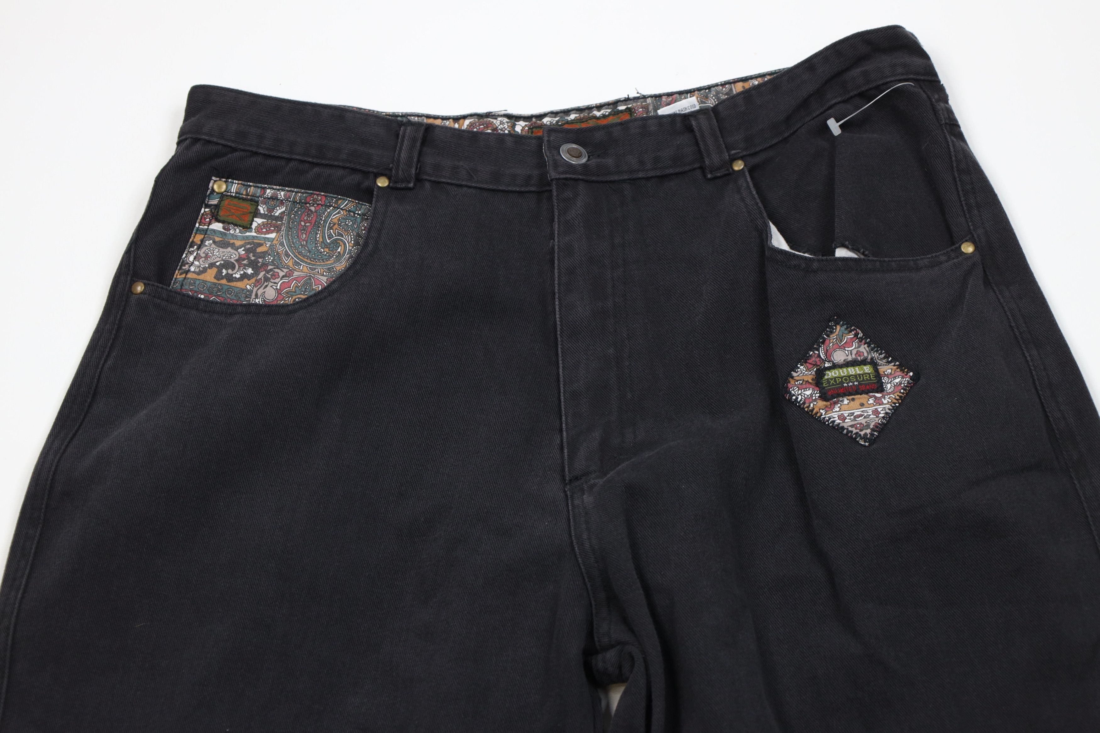 Deadstock Vintage 90s Streetwear Flip Cuff Baggy Fit Jeans