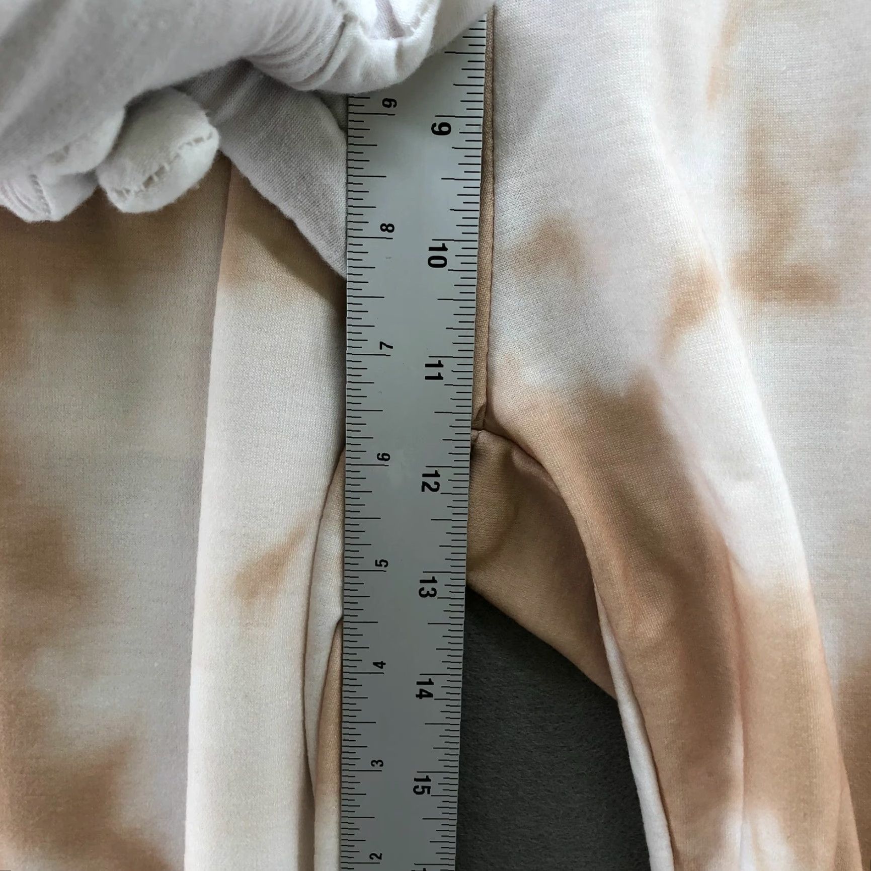 Vintage NWOT Tie Dye Jogger Sweatpants Womens S High Waisted Drawstring Beige White Fleece Lounge Pants Size 28" / US 6 / IT 42 - 7 Thumbnail