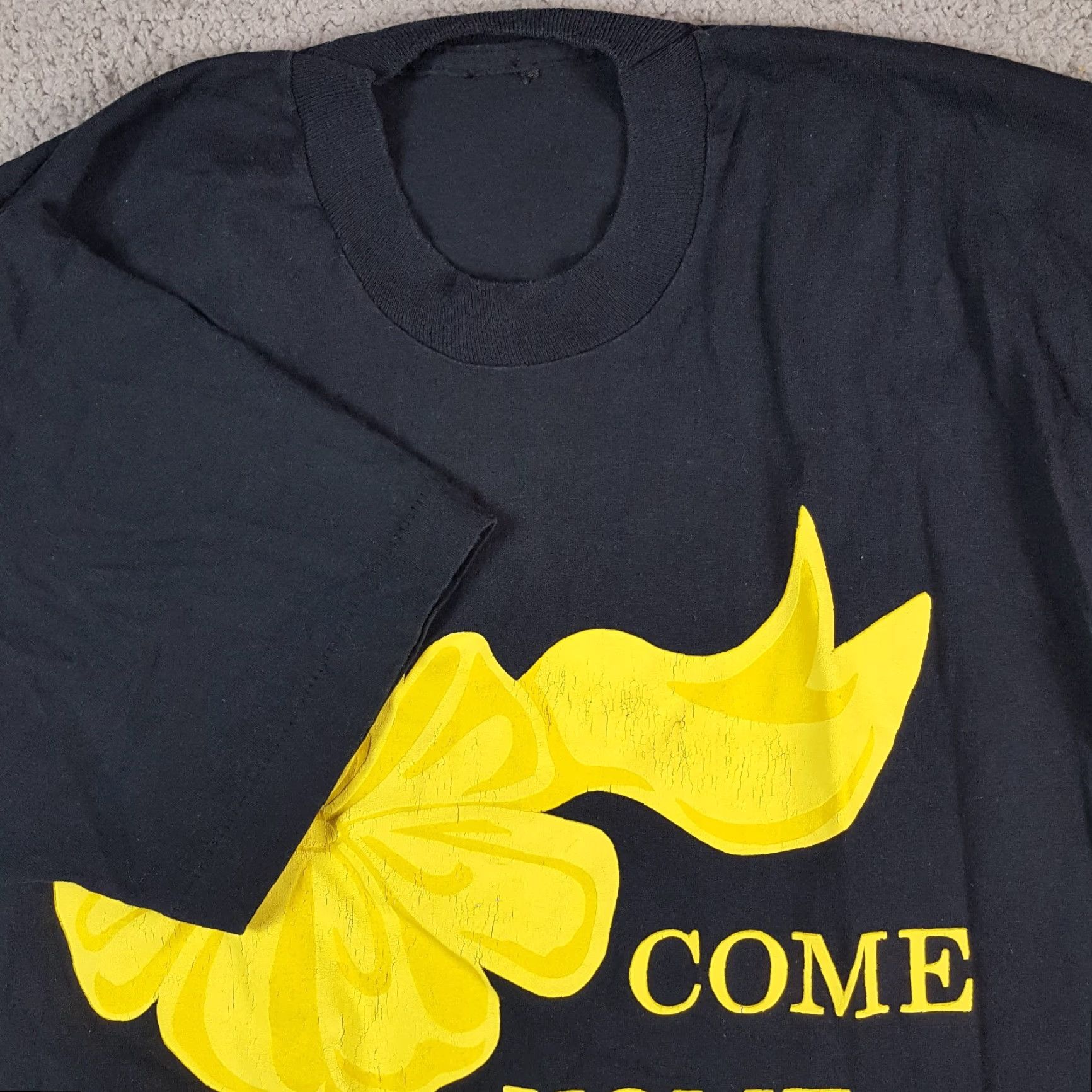 Fruit Of The Loom VINTAGE Desert Storm Come Home Soon T Shirt Military Army Ribbon 90s Size L Fruit of the Loom Black Cotton Short Sleeve Crew Neck Mens Size US L / EU 52-54 / 3 - 6 Thumbnail