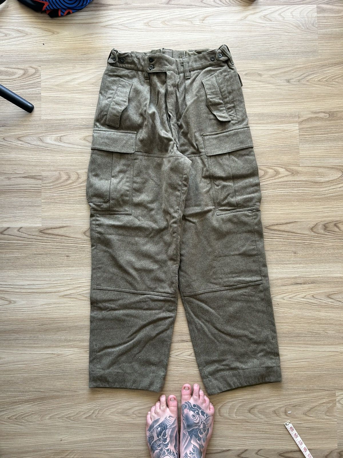 Vintage Vintage 80s Heavy Wool Military Cargo Pants Size US 32 / EU 48 - 1 Thumbnail