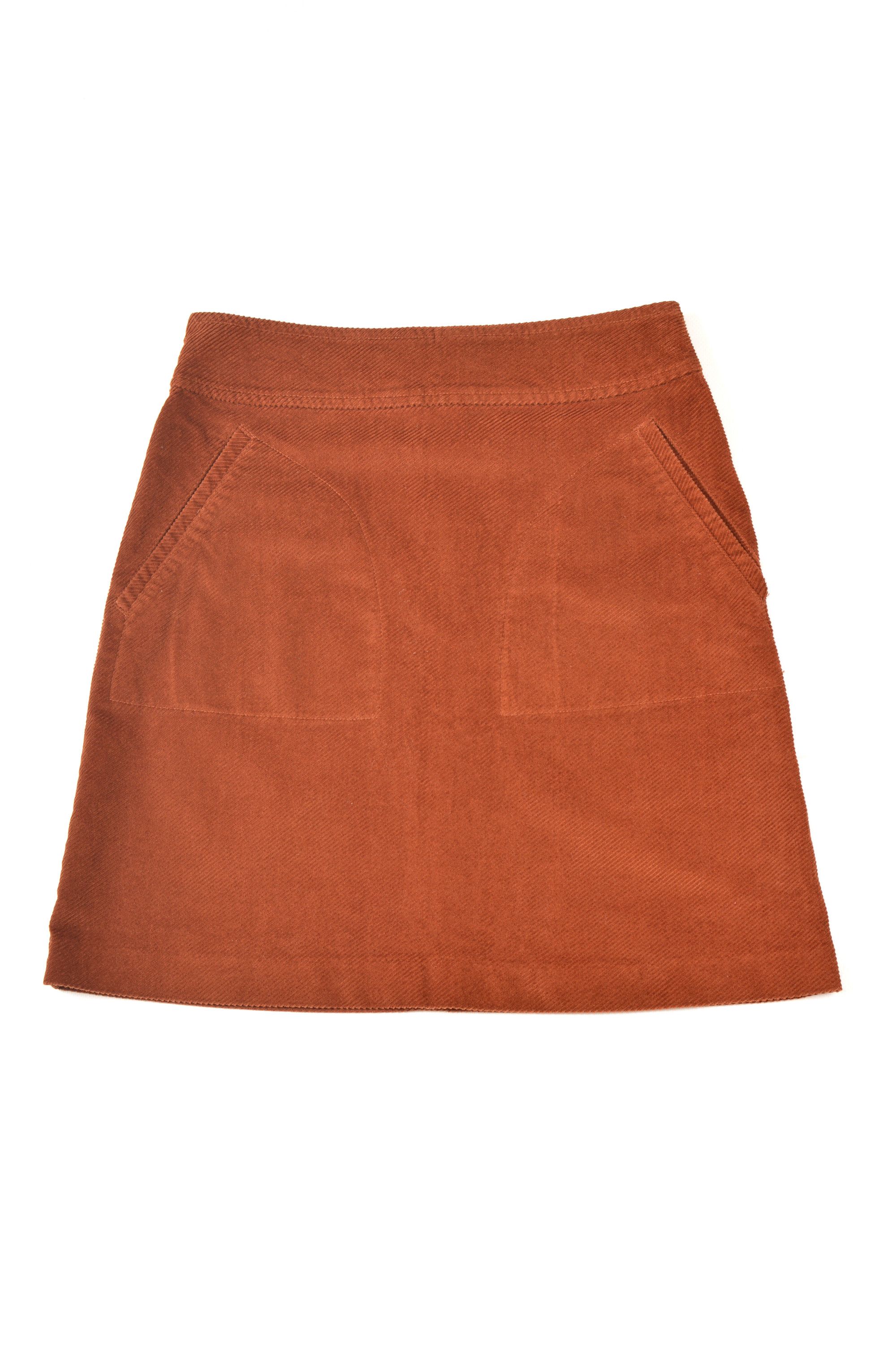 A.P.C. A.P.C Brown Corduroy Cord A-Line Mini Skirt Size 26" / US 2 / IT 38 - 1 Thumbnail