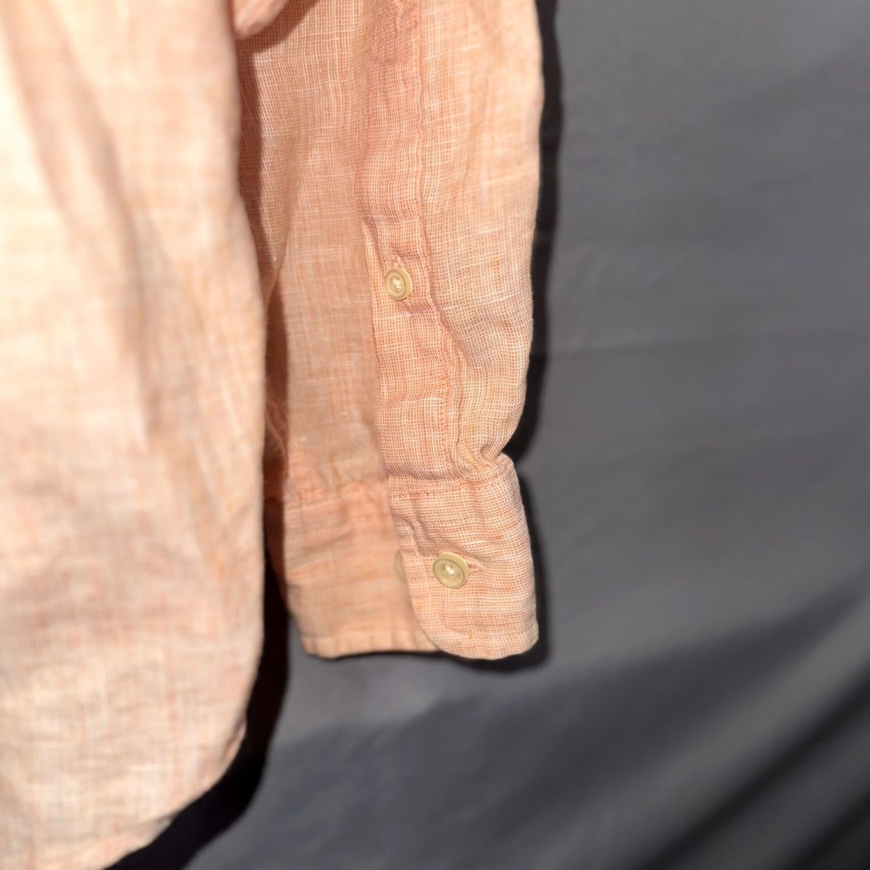 Brooks Brothers Brooks Brothers Shirt Mens Large Peach Irish Linen Slim Fit Button-Down Casual Shirt Size US L / EU 52-54 / 3 - 4 Thumbnail