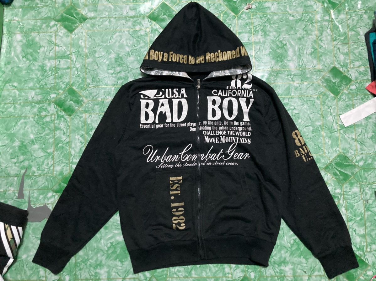 image of Sweater Hoodie Badboy A Force To Be Reckoned With in Black, Men's (Size Medium)