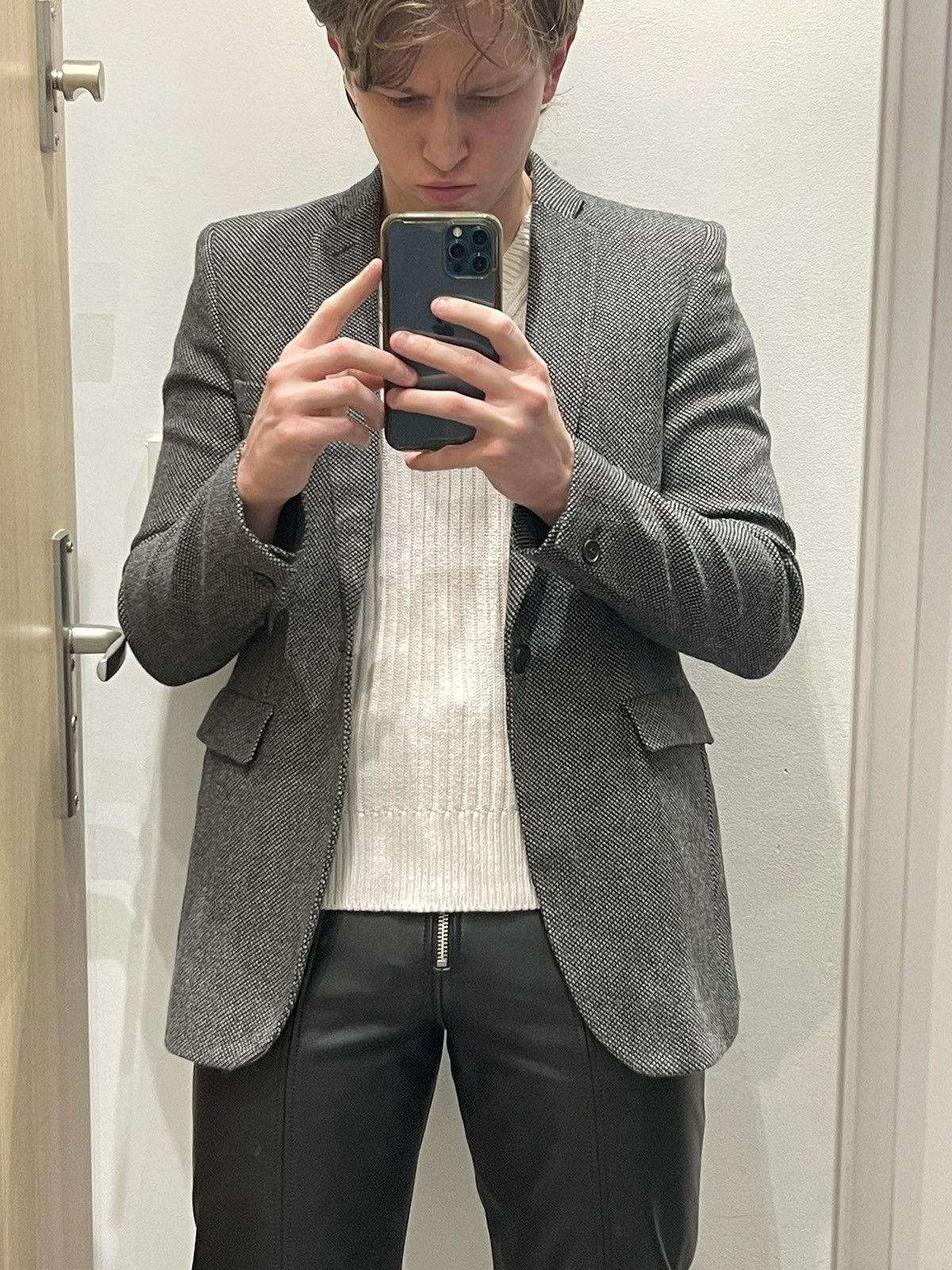 Acne Studios Acne Jeans Black White Grey Wool Blazer Size US M / EU 48-50 / 2 - 1 Thumbnail