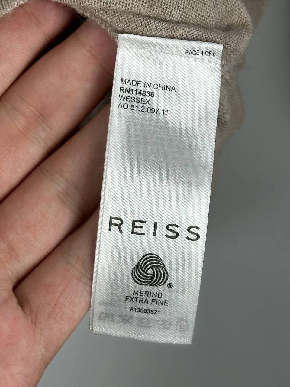 Reiss Reiss Beige Merino Wool Sweater Pullover Size US M / EU 48-50 / 2 - 5 Thumbnail