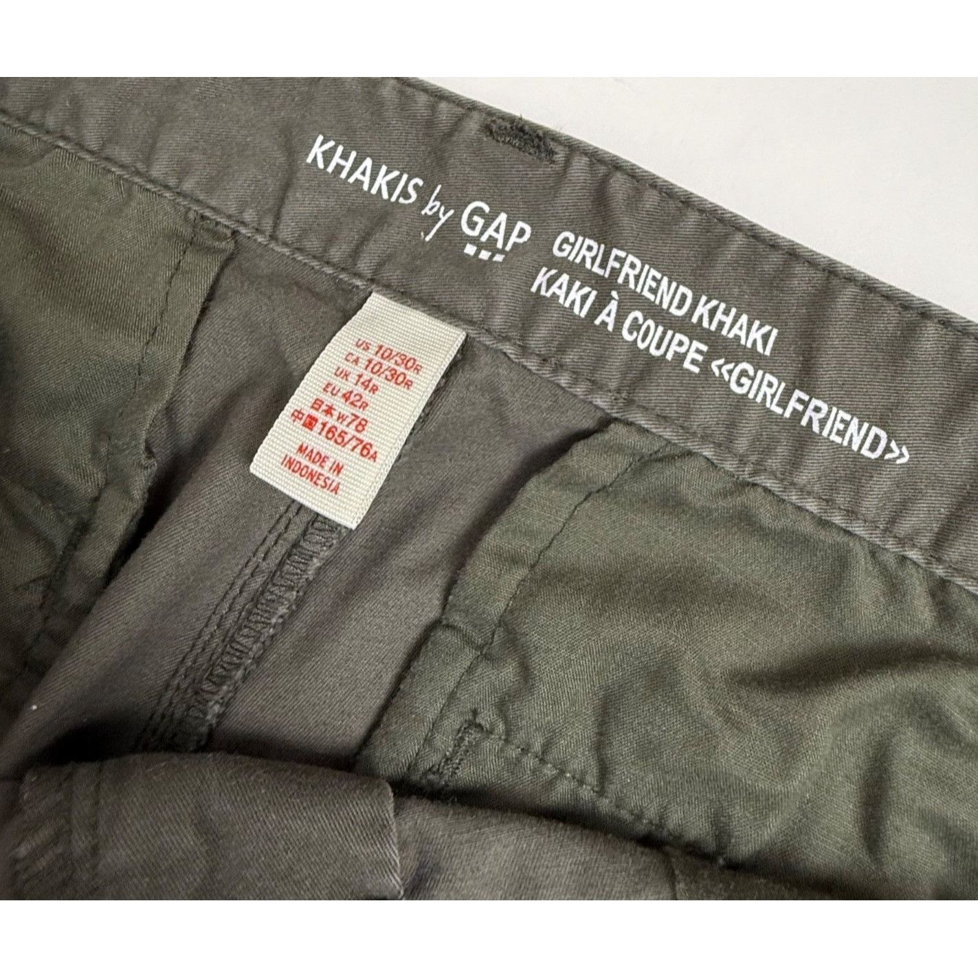 Gap Khakis by Gap Girlfriend Khaki Pants Olive Size 10 Size 35" - 2 Thumbnail