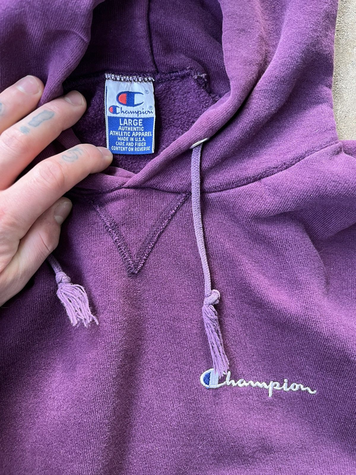 Champion Perfect Vintage Champion Blank Purple Hoodie Size US S / EU 44-46 / 1 - 3 Thumbnail