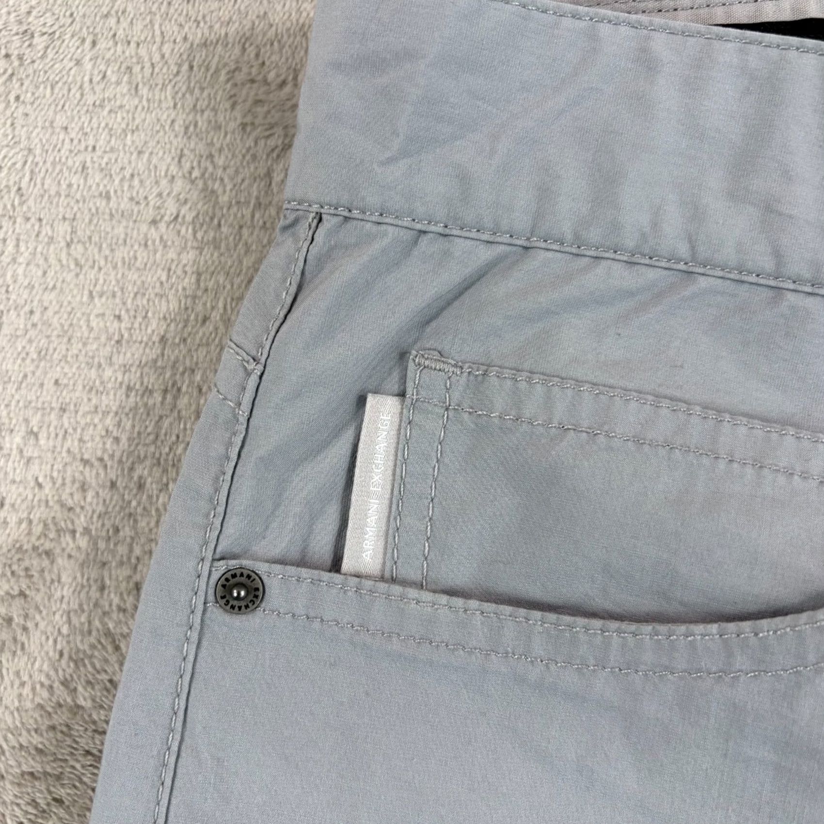 Armani Exchange VINTAGE? No — AX Armani Exchange Lightweight Stretch Chino Pants Grey Men 32x33 Straight Size US 32 / EU 48 - 3 Thumbnail