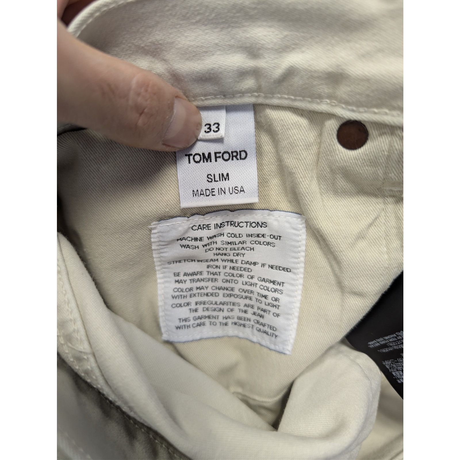 Tom Ford o1rshd1 Slim Fit Denim Jeans in Light Yellow Size US 33 - 17 Thumbnail