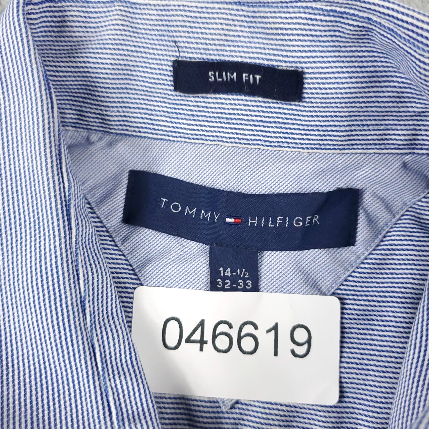 Tommy Hilfiger Tommy Hilfiger Shirt Mens 14.5 Blue Dress Button Up Long Sleeve Regular Cotton Button-Front Collar Shirt 90s Modern Preppy Wedding Workwear Mens Size 36R - 7 Thumbnail