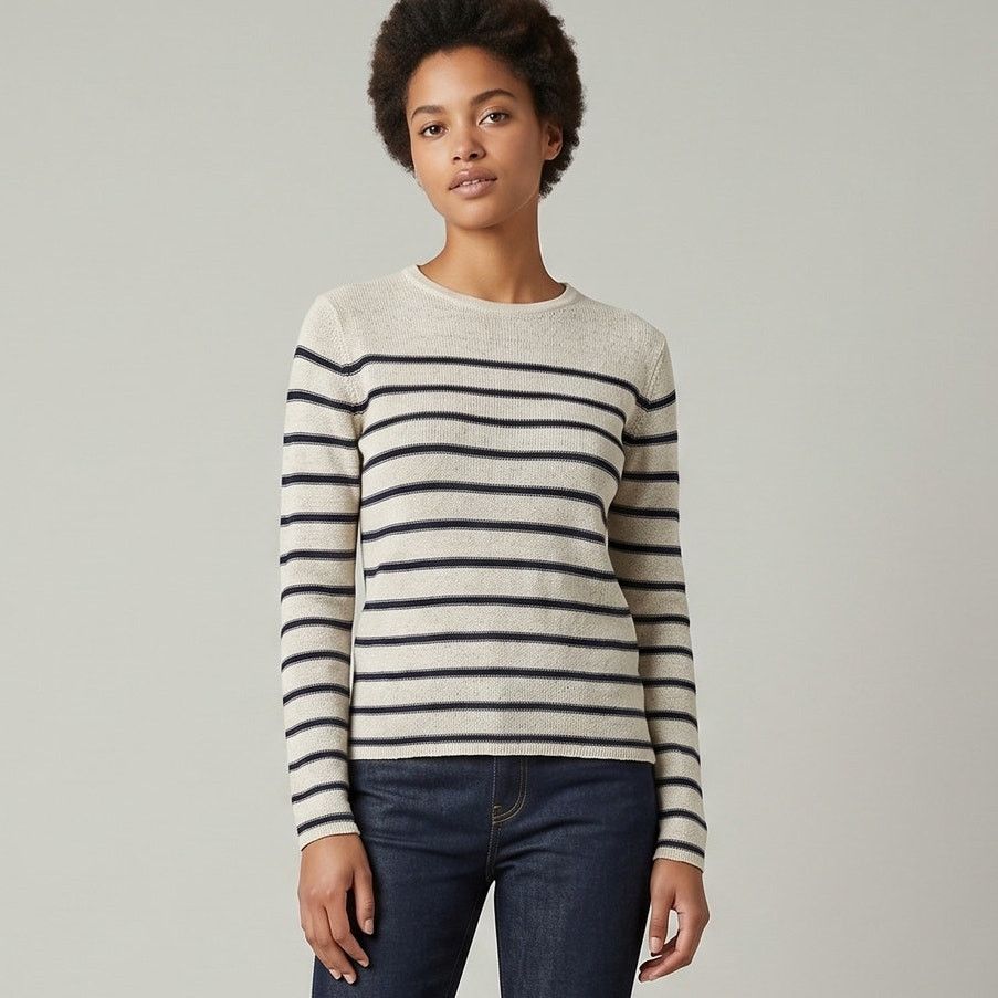 A.P.C. A.P.C. Linen Breton Striped open knit pullover size XS Size XS / US 0-2 / IT 36-38 - 1 Thumbnail