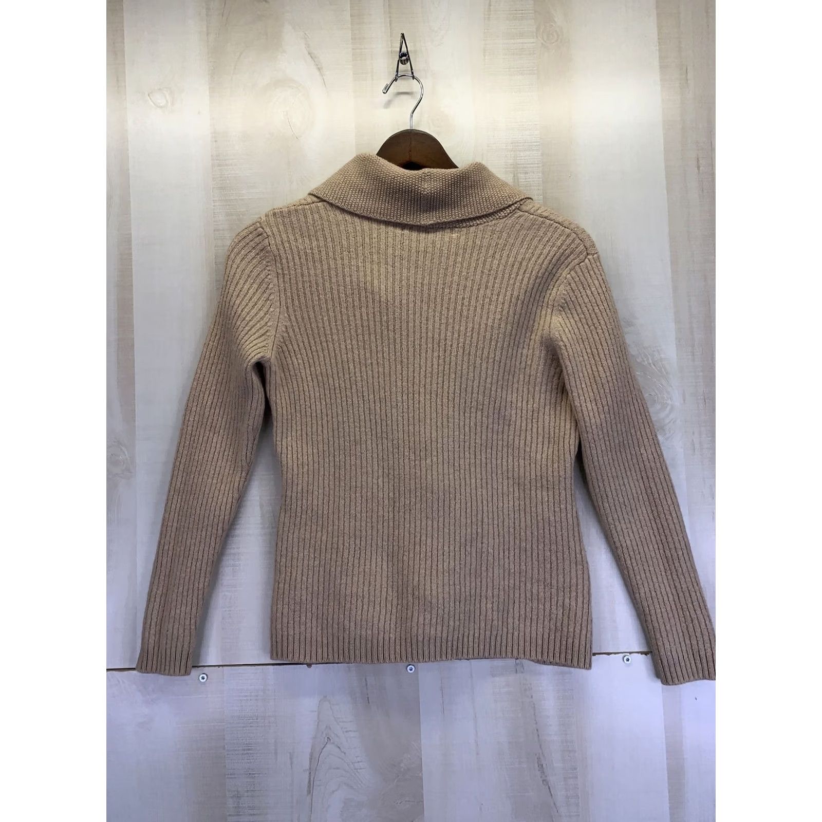 Brooks Brothers VINTAGE Brooks Brothers Cardigan Shirt Womens 100% Merino Wool Brown Small-9357 Size S / US 4 / IT 40 - 5 Thumbnail