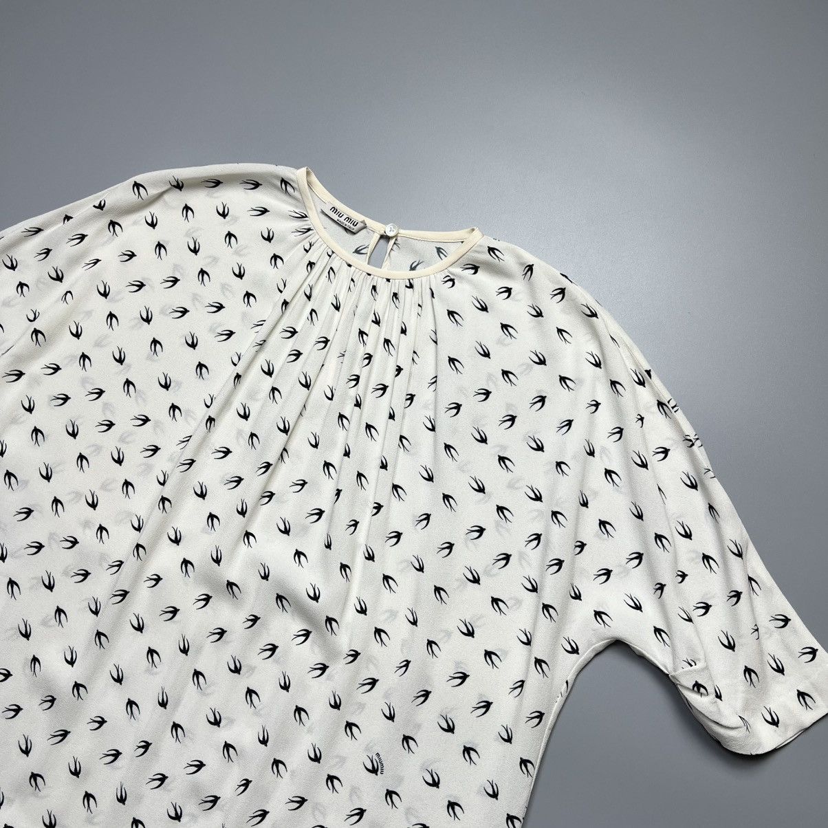Miu Miu Miu Miu - Fall/2016 Black swallowtail Bird - Blouse Size XS / US 0-2 / IT 36-38 - 4 Thumbnail