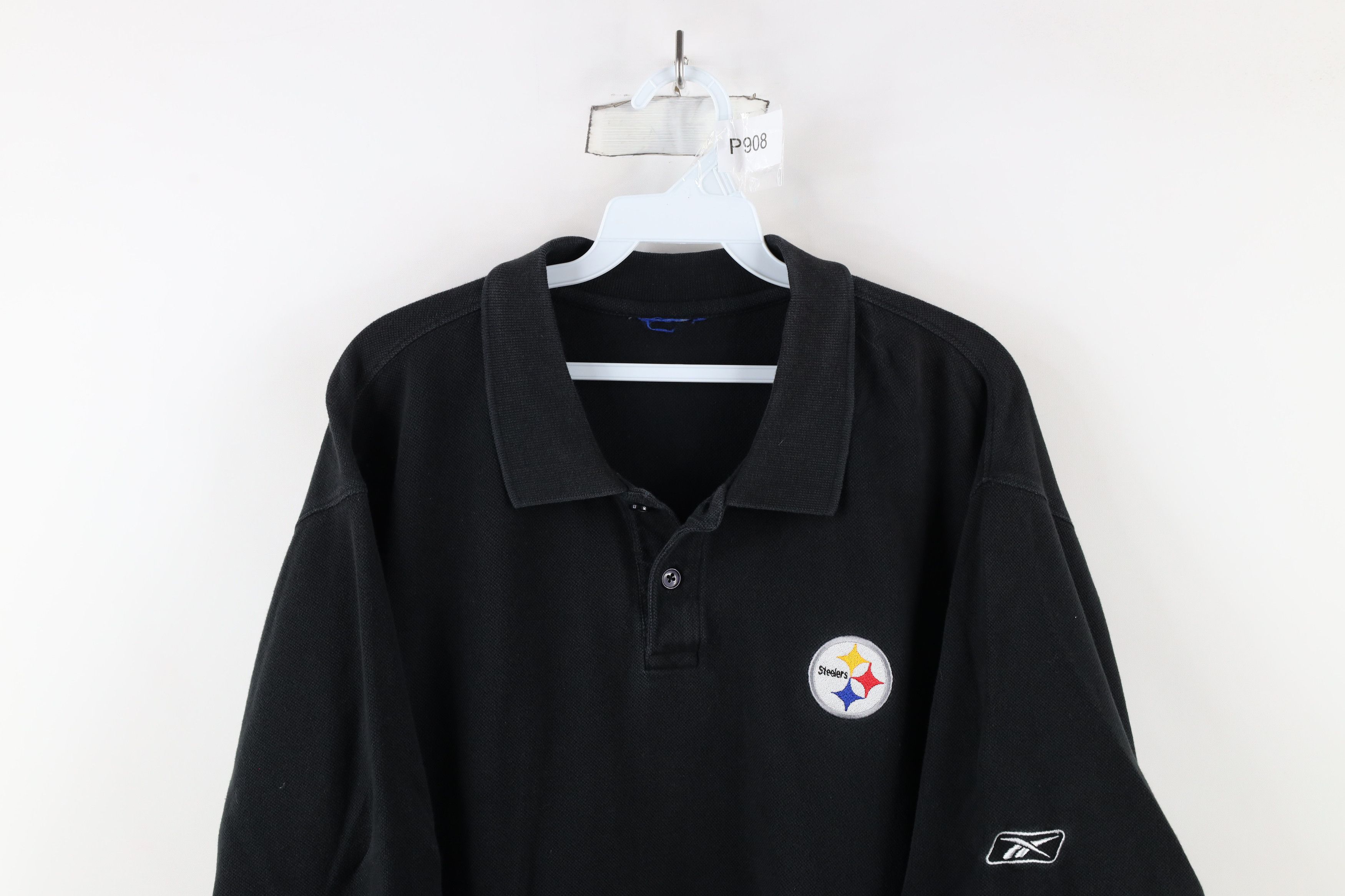 Reebok × Vintage Vintage 90s Reebok Pittsburgh Steelers Football Polo Shirt Size US XL / EU 56 / 4 - 2 Thumbnail