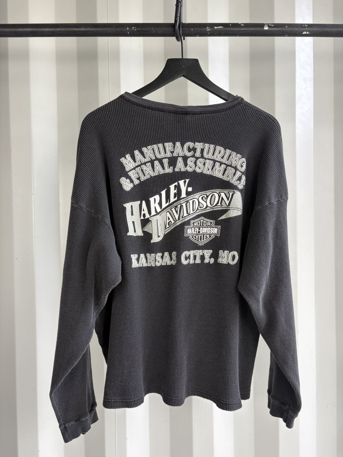 Harley Davidson Vintage Harley Thermal Distressed Faded Grunge Thrashed Size US XXL / EU 58 / 5 - 2 Thumbnail