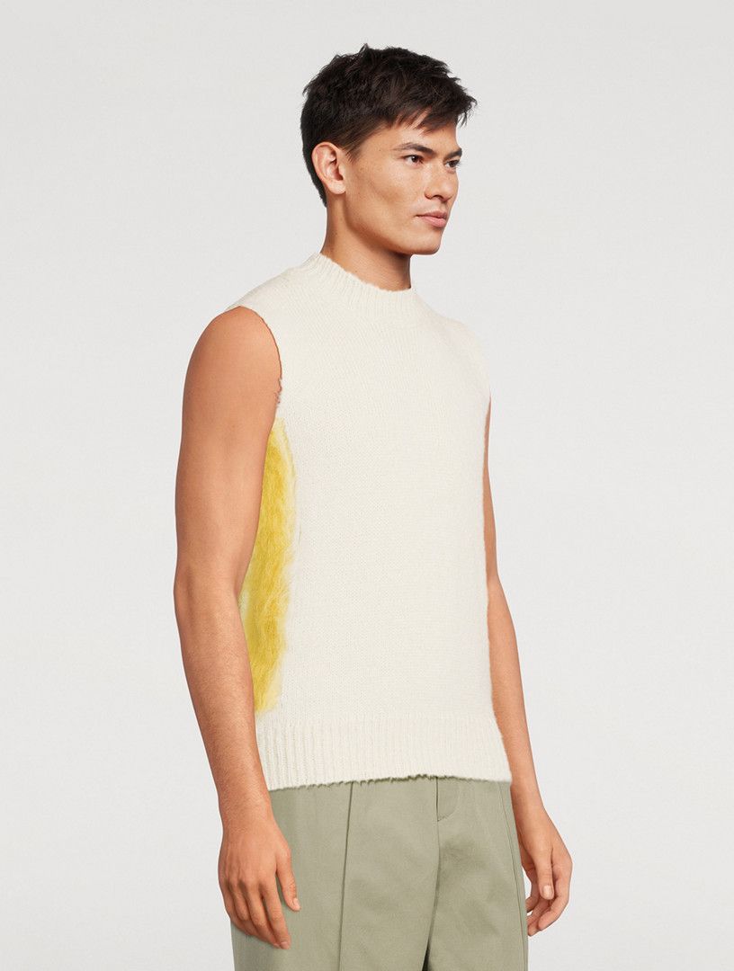 Jil Sander o1y1124 Sleeveless Wool Sweater in White Size US M / EU 48-50 / 2 - 4 Thumbnail