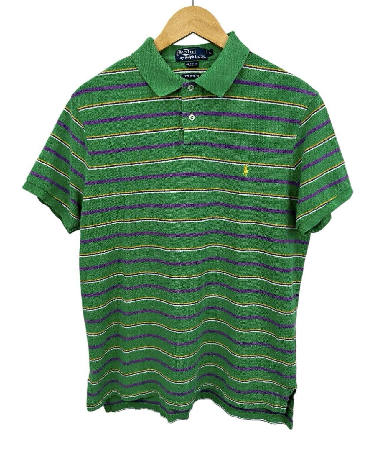 Polo Ralph Lauren Vintage Polo Ralph Lauren 90s Striped Pony Polo Shirt L Size US L / EU 52-54 / 3 - 1 Thumbnail